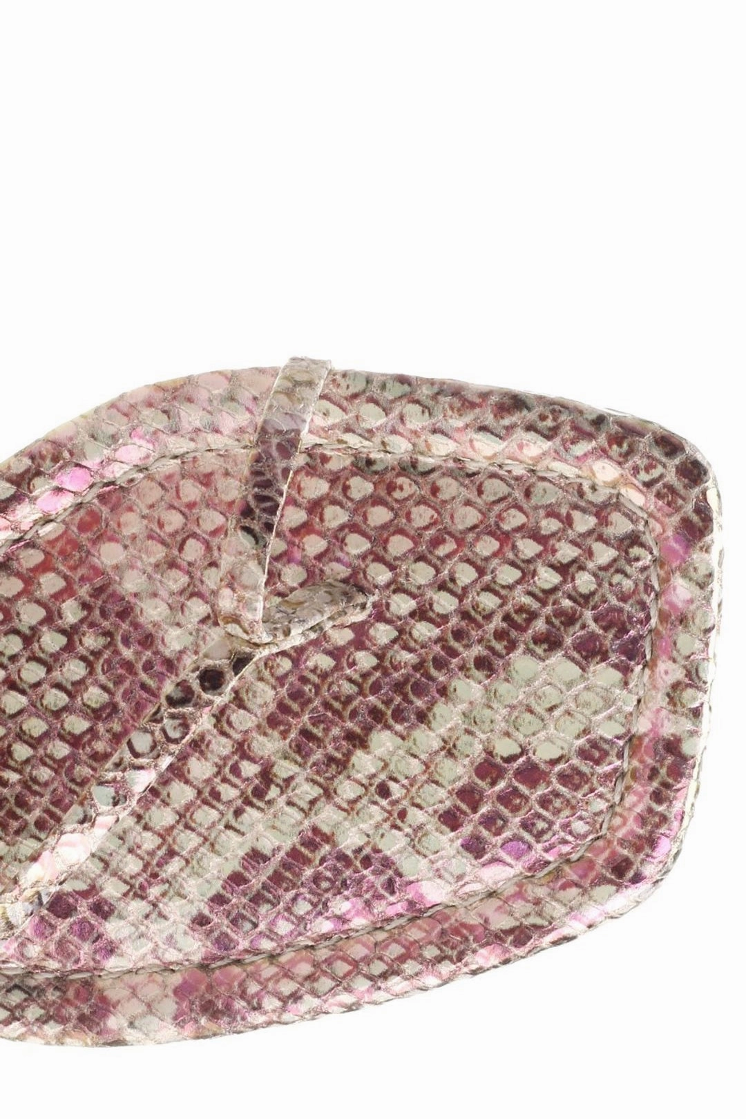 Paris Texas Berry Metallic Effect Square Toe Sandals