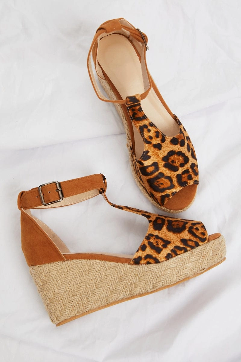 Print Espadrille Wedges