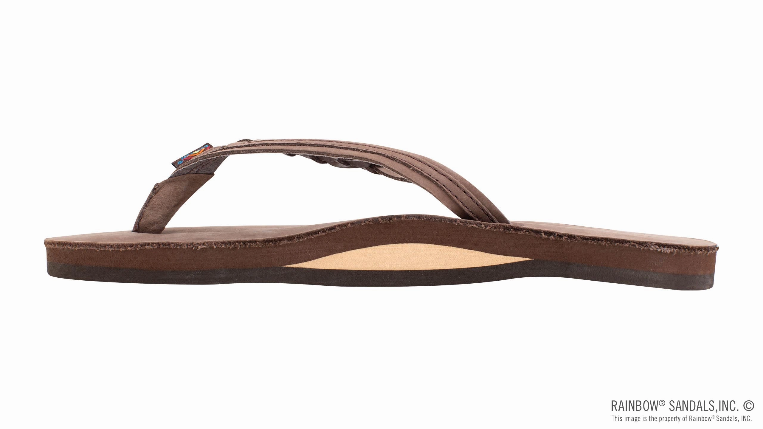 Rainbow Sandals Flirty Braidy - Single Layer Premier Leather 1/2" Narrow Strap with Braid