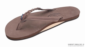 Rainbow Sandals Flirty Braidy - Single Layer Premier Leather 1/2" Narrow Strap with Braid
