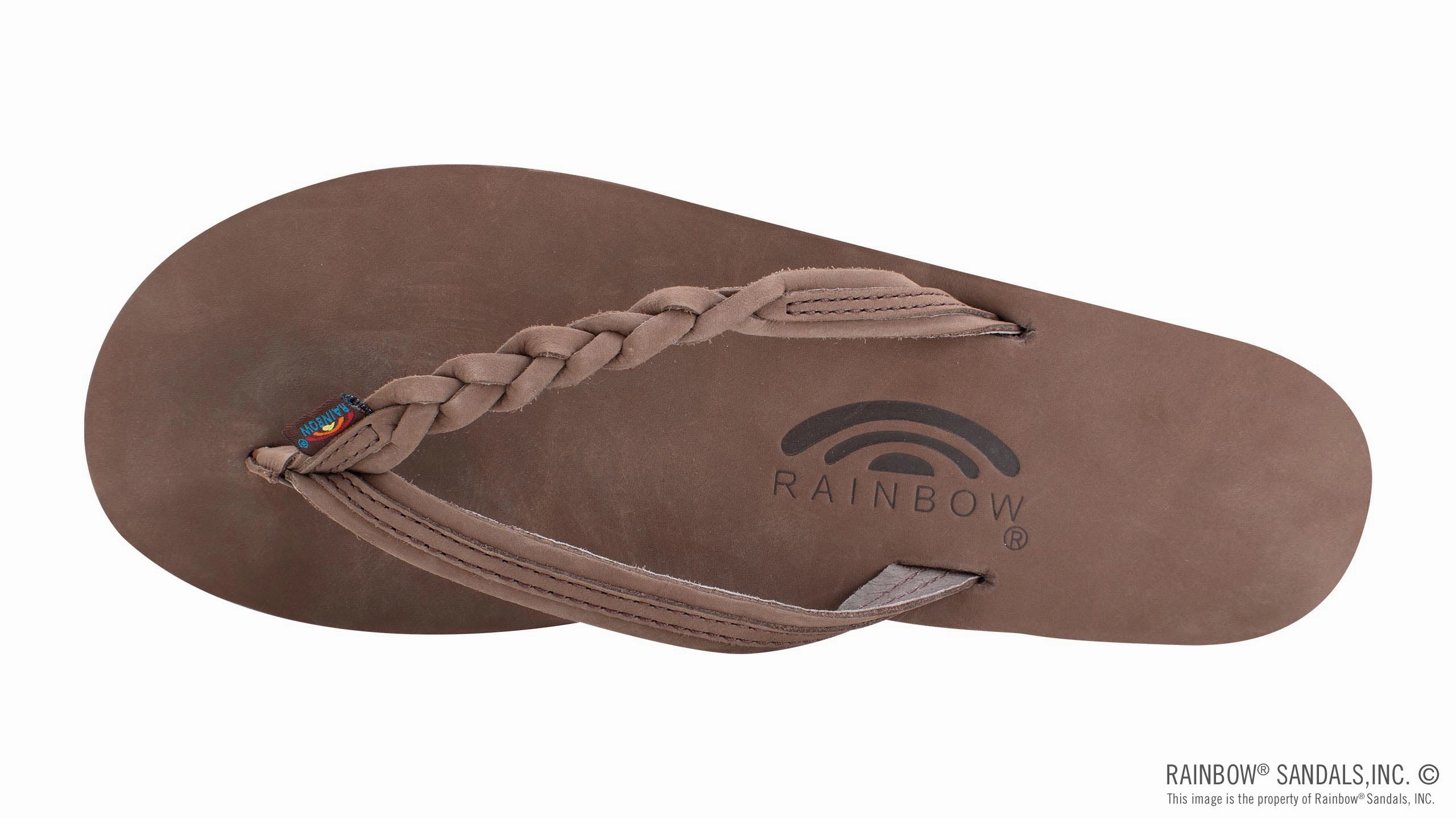 Rainbow Sandals Flirty Braidy - Single Layer Premier Leather 1/2" Narrow Strap with Braid