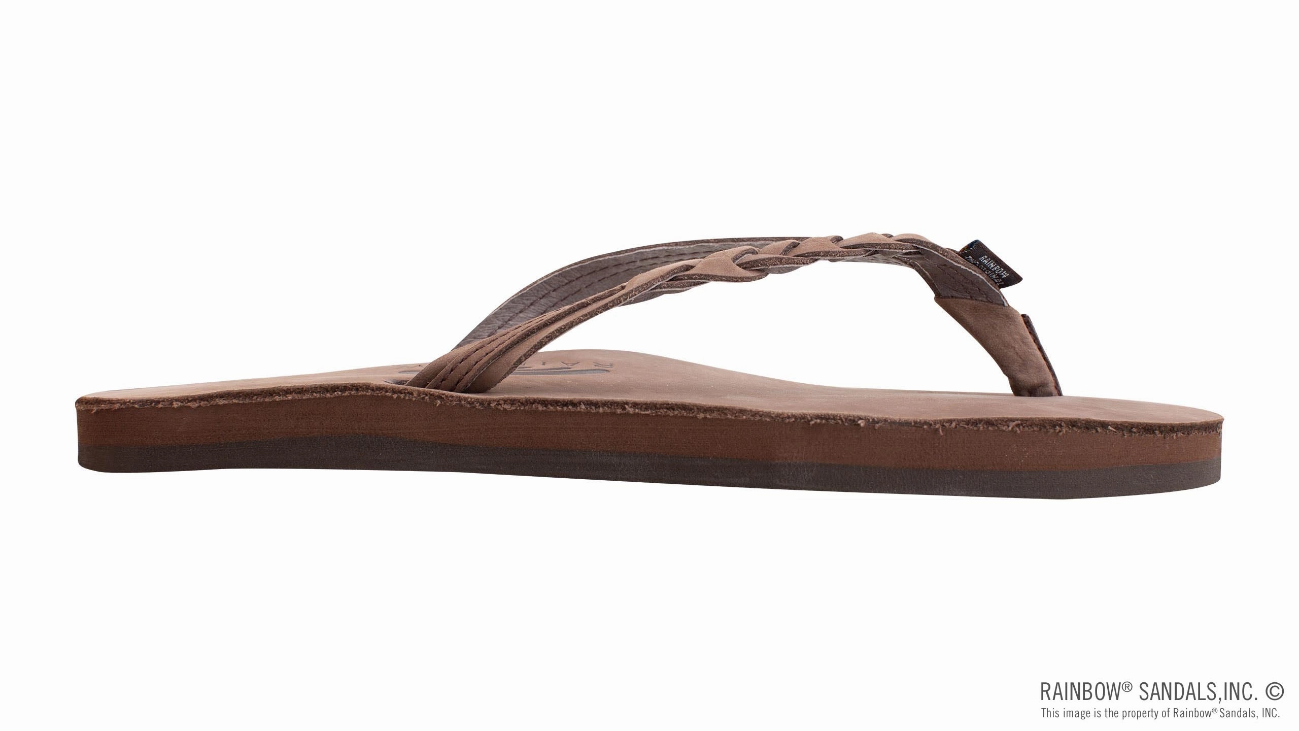 Rainbow Sandals Flirty Braidy - Single Layer Premier Leather 1/2" Narrow Strap with Braid