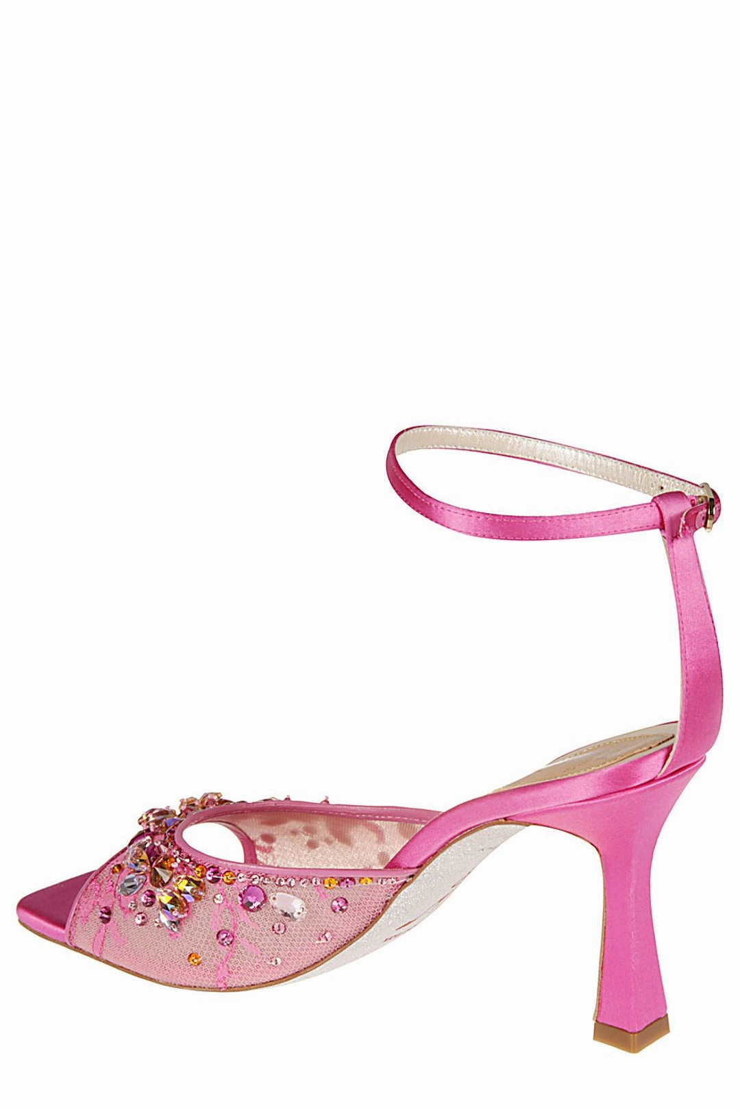 René Caovilla Crystal Embellished Ankle Strap Sandals