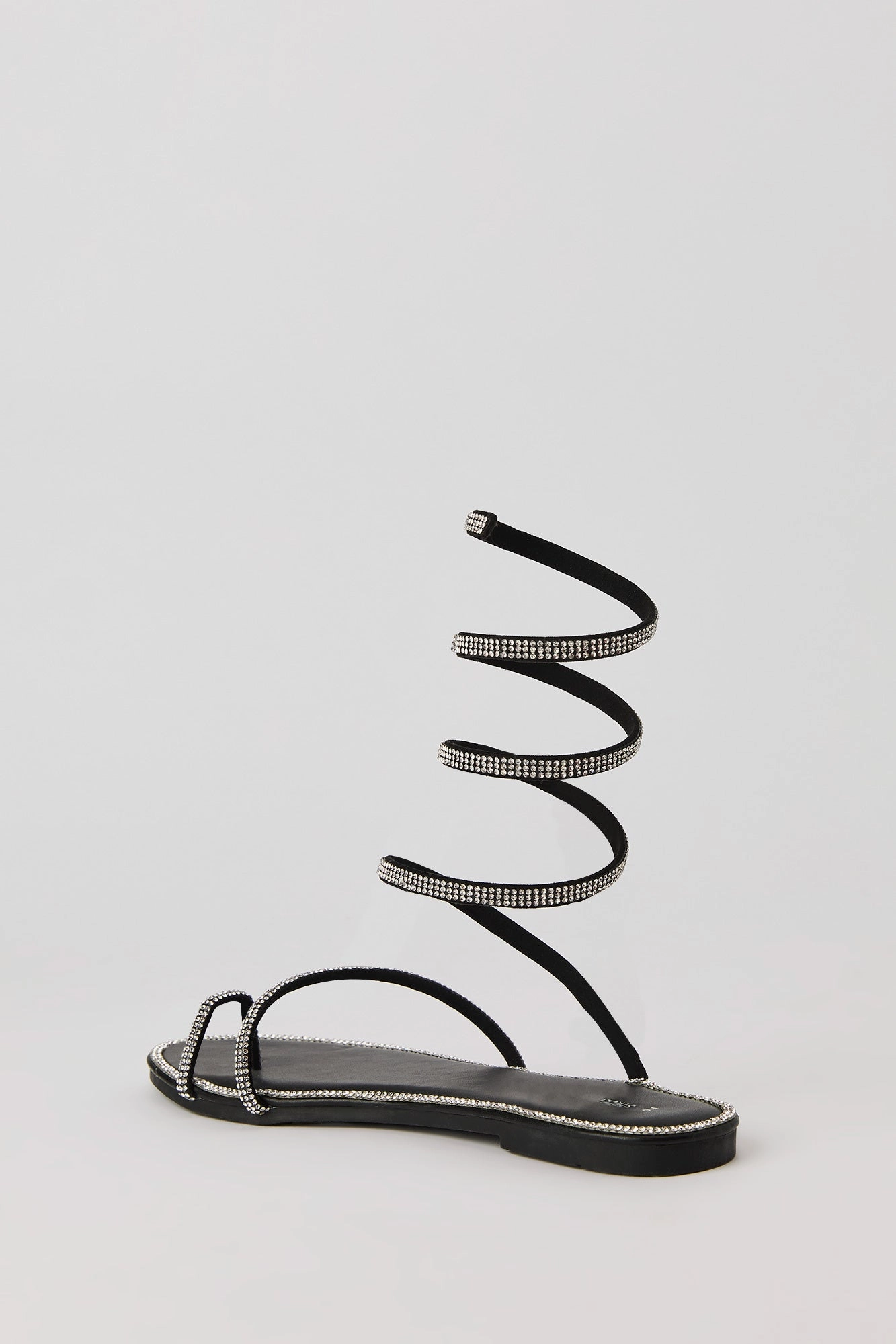 Rhinestone Spiral Strap Sandal