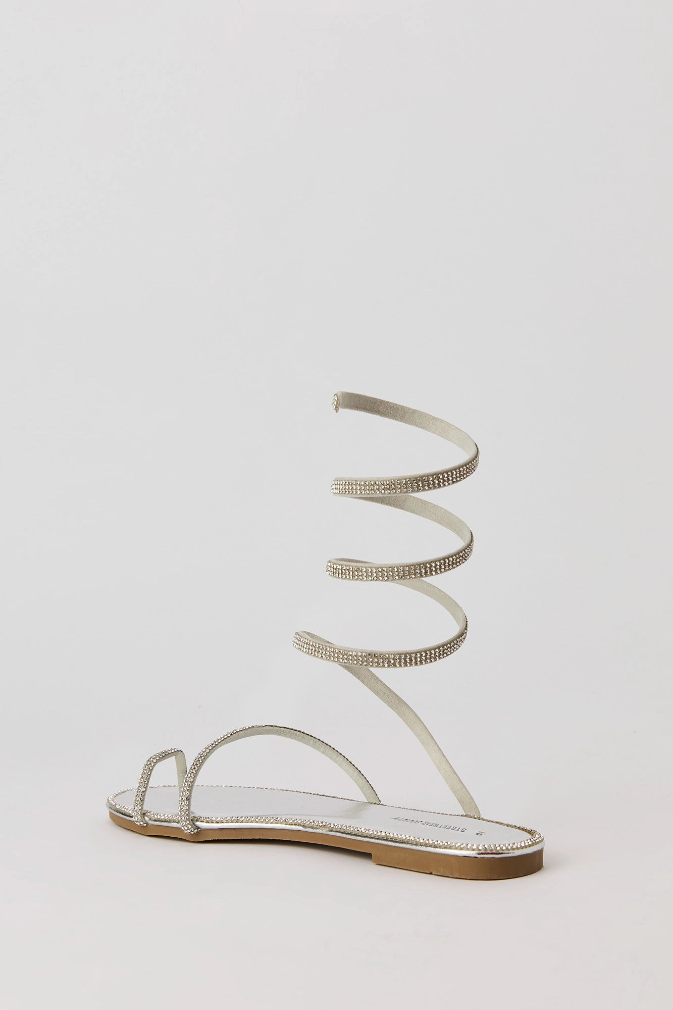 Rhinestone Spiral Strap Sandal