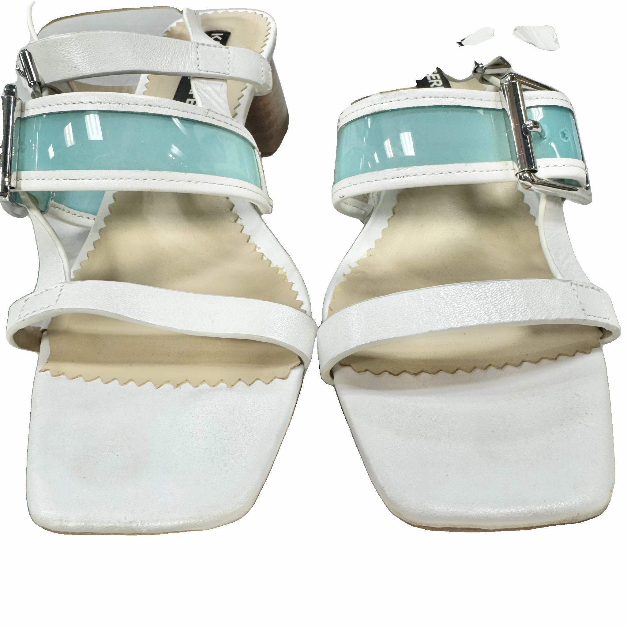 Sandals Designer By Karl Lagerfeld In White, Size: 6.5