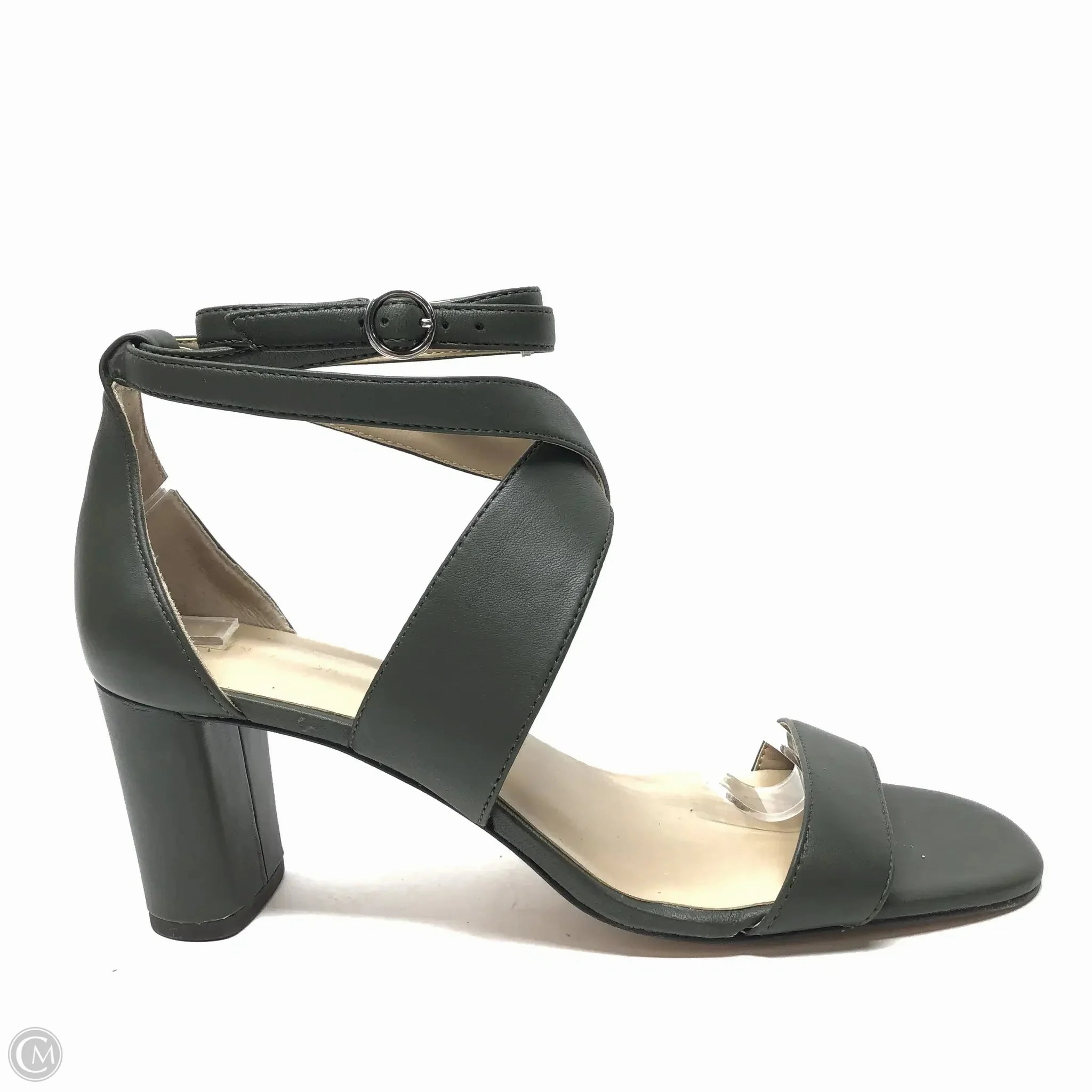 Sandals Heels Block By Ann Taylor In Green, Size: 9