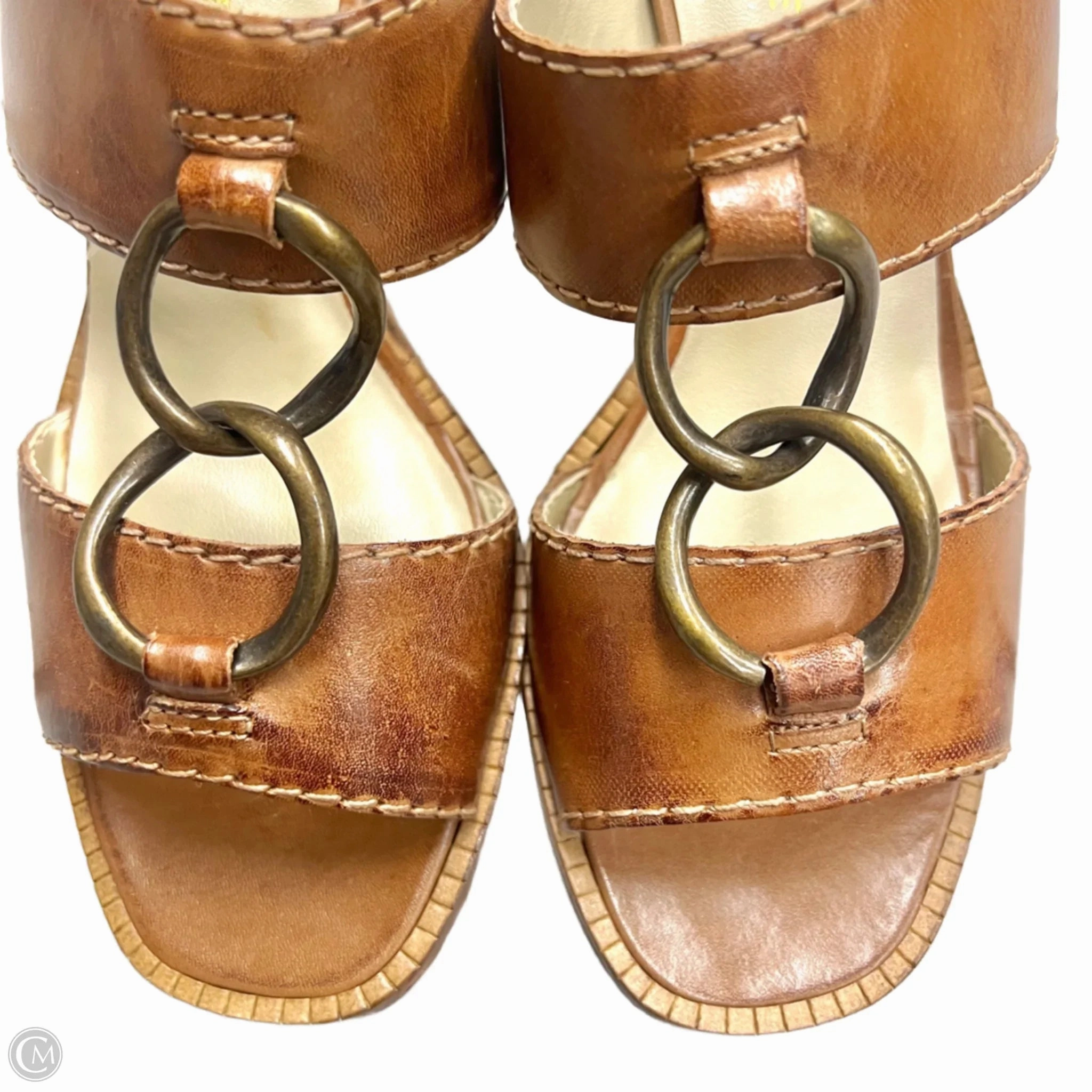 Sandals Heels Block By Hugo Boss In Brown, Size: 5