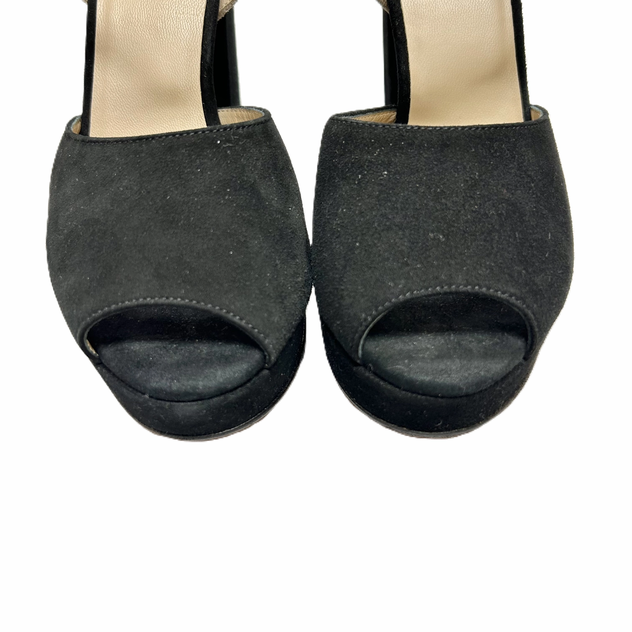 Sandals Heels Block By M Gemi In Black & Cream, Size: 6