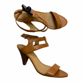 Sandals Heels Block By Nine West In Yellow, Size:6.5