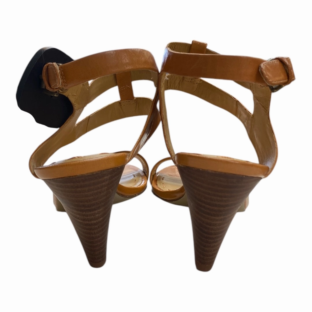 Sandals Heels Block By Nine West In Yellow, Size:6.5