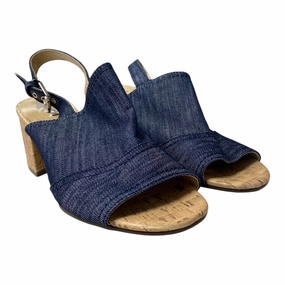Sandals Heels Block By Unisa In Blue, Size:7