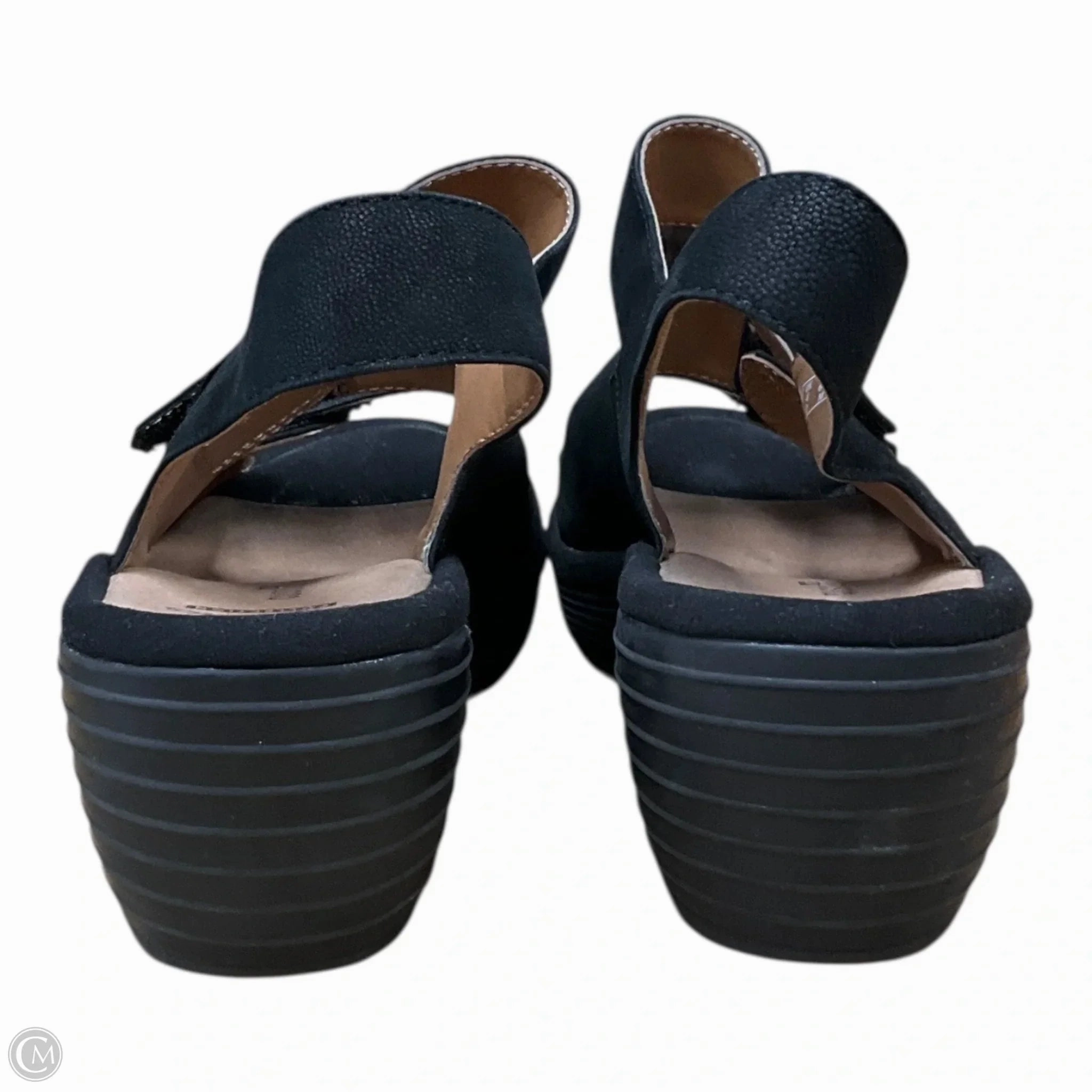 Sandals Heels Platform By Clarks In Black, Size: 6.5