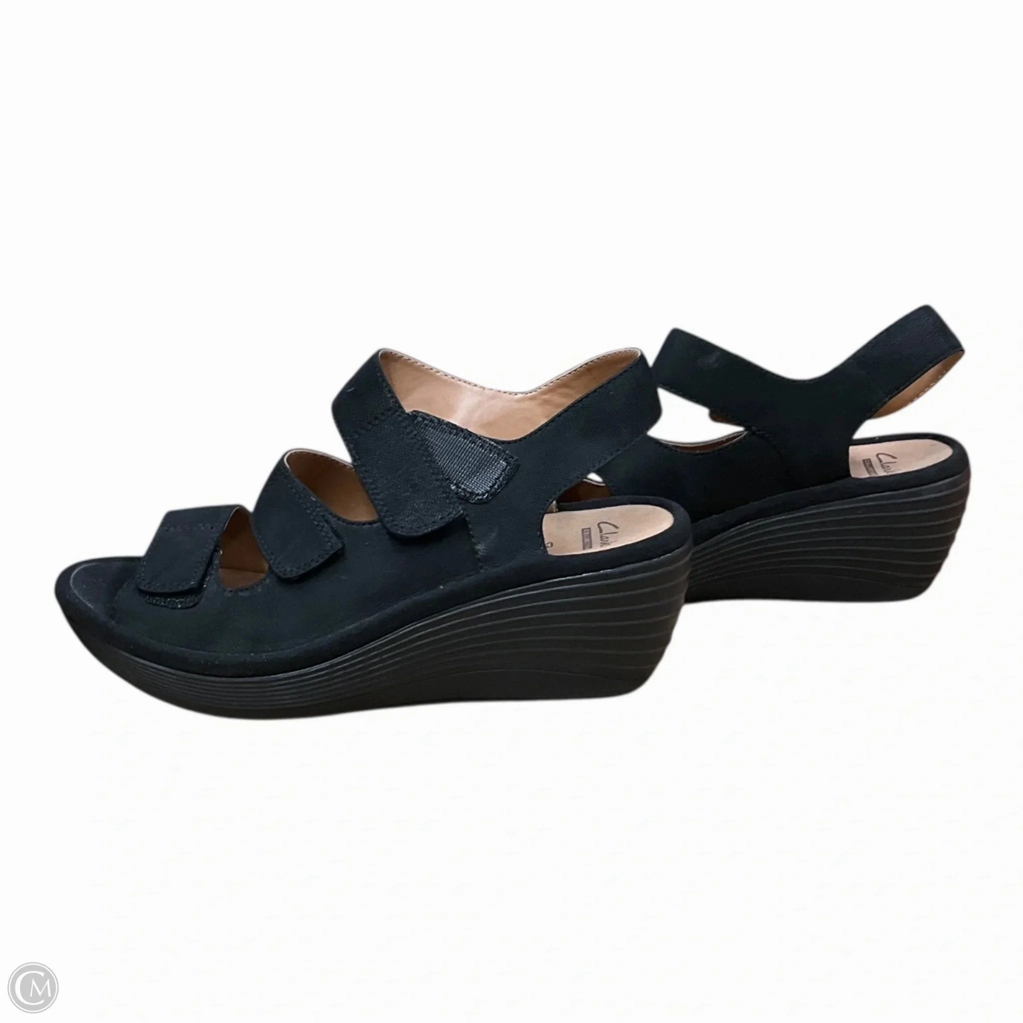 Sandals Heels Platform By Clarks In Black, Size: 6.5