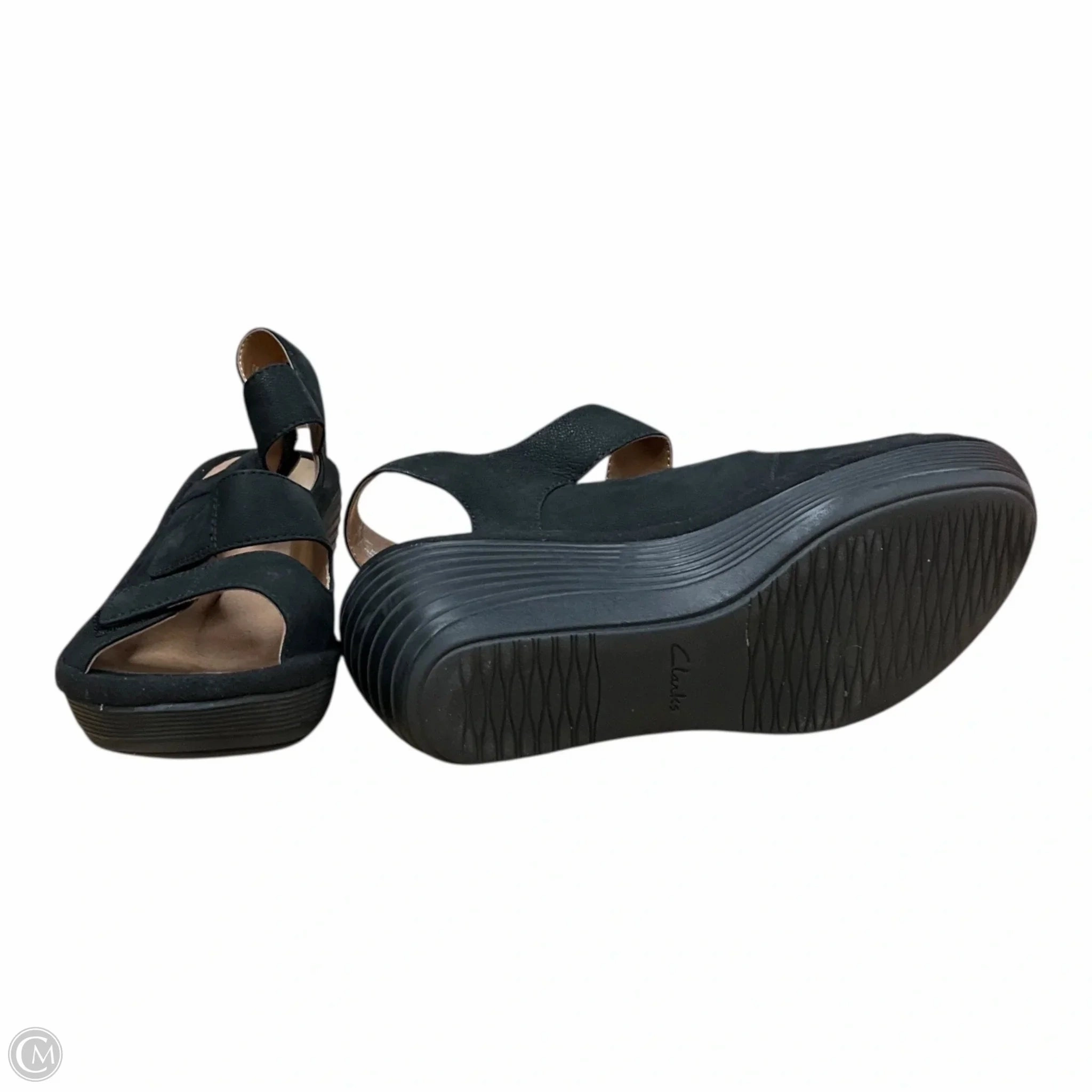 Sandals Heels Platform By Clarks In Black, Size: 6.5