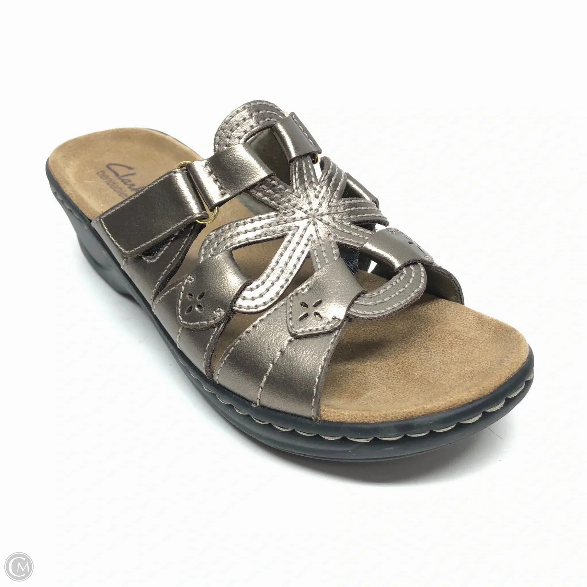 Sandals Heels Platform By Clarks In Gold, Size: 8