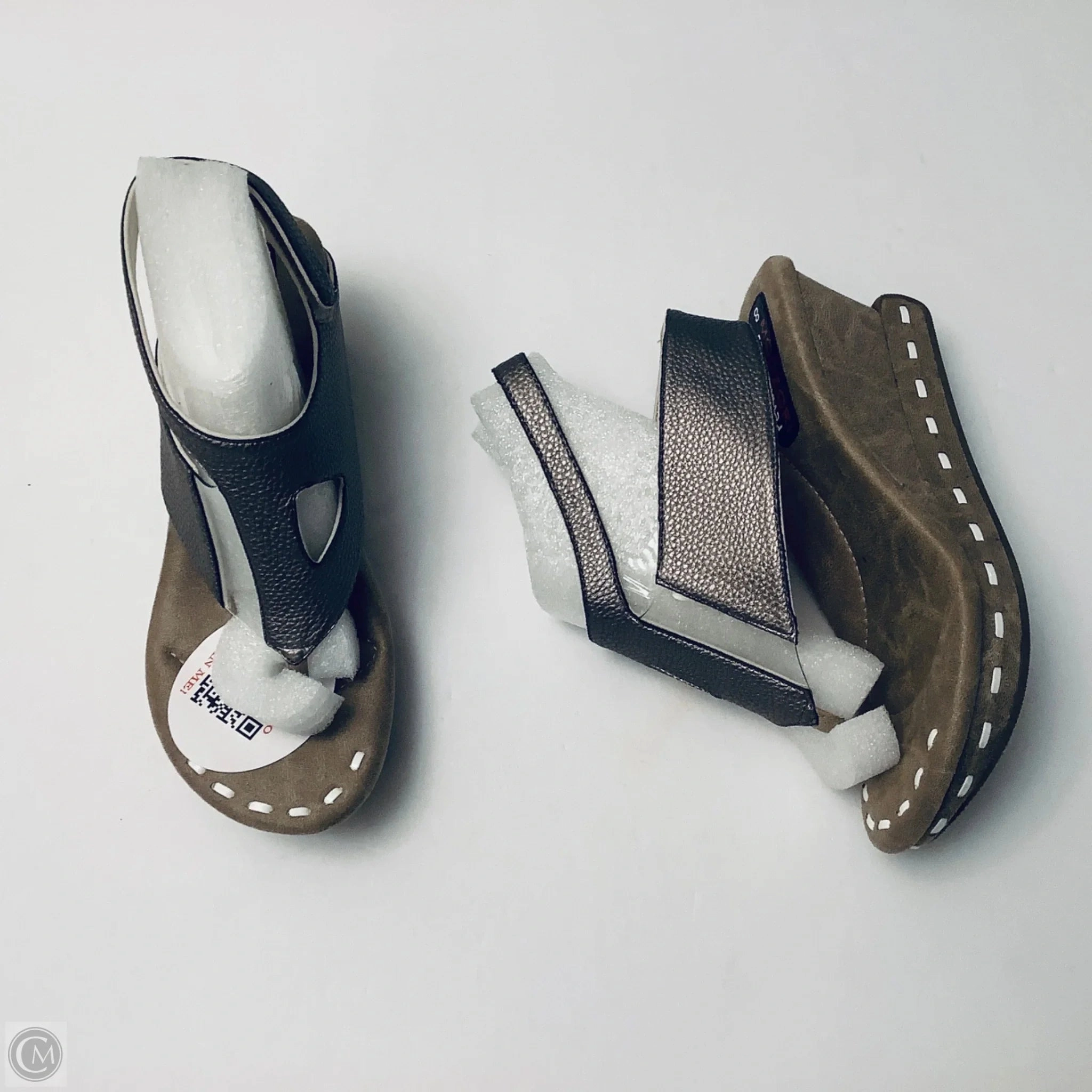 Sandals Heels Platform By Cme In Silver, Size: 8