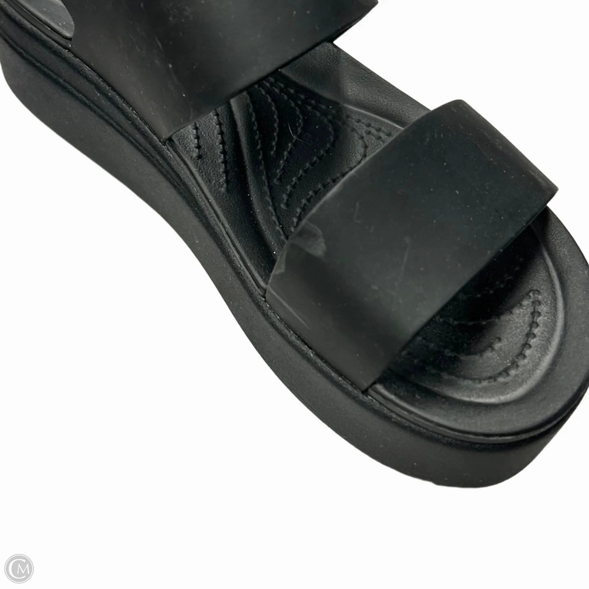 Sandals Heels Platform By Crocs In Black, Size: 10