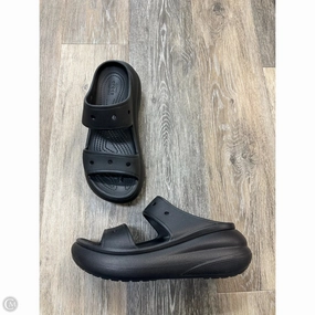 Sandals Heels Platform By Crocs In Black, Size: 7