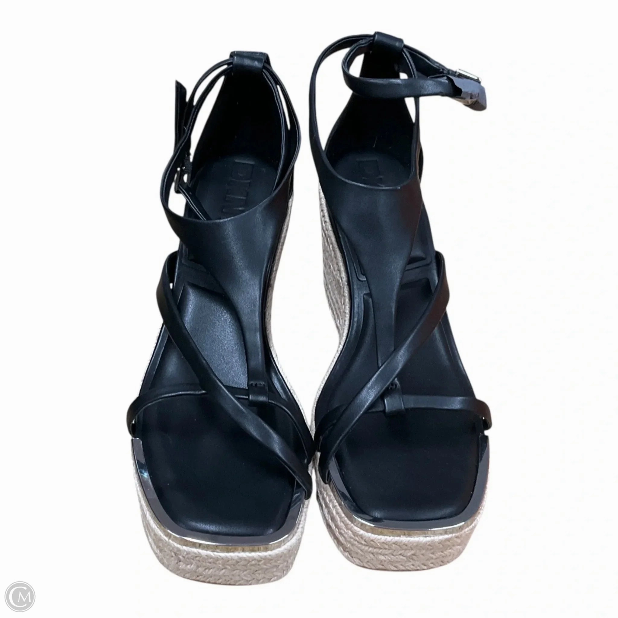 Sandals Heels Platform By Dkny In Black & Cream, Size: 10