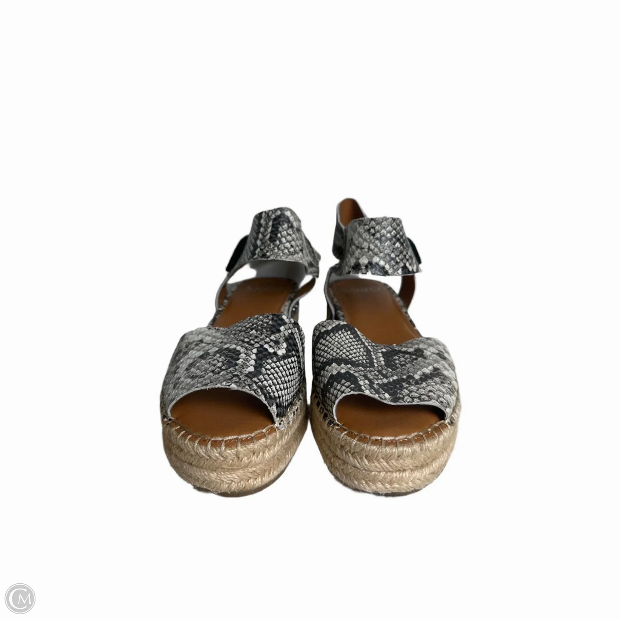 Sandals Heels Platform By Franco Sarto In Snakeskin Print, Size: 9.5