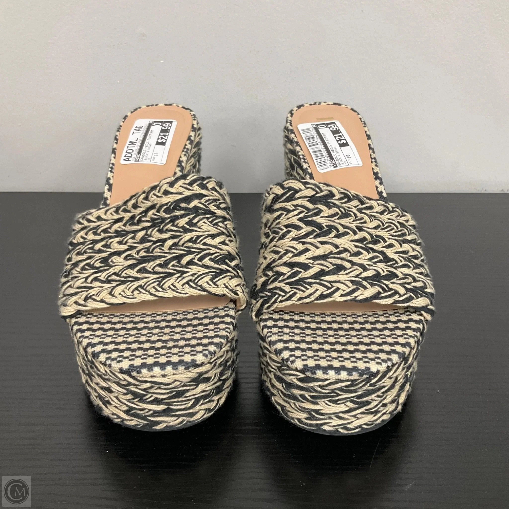 Sandals Heels Platform By Inc In Black & Brown, Size: 10