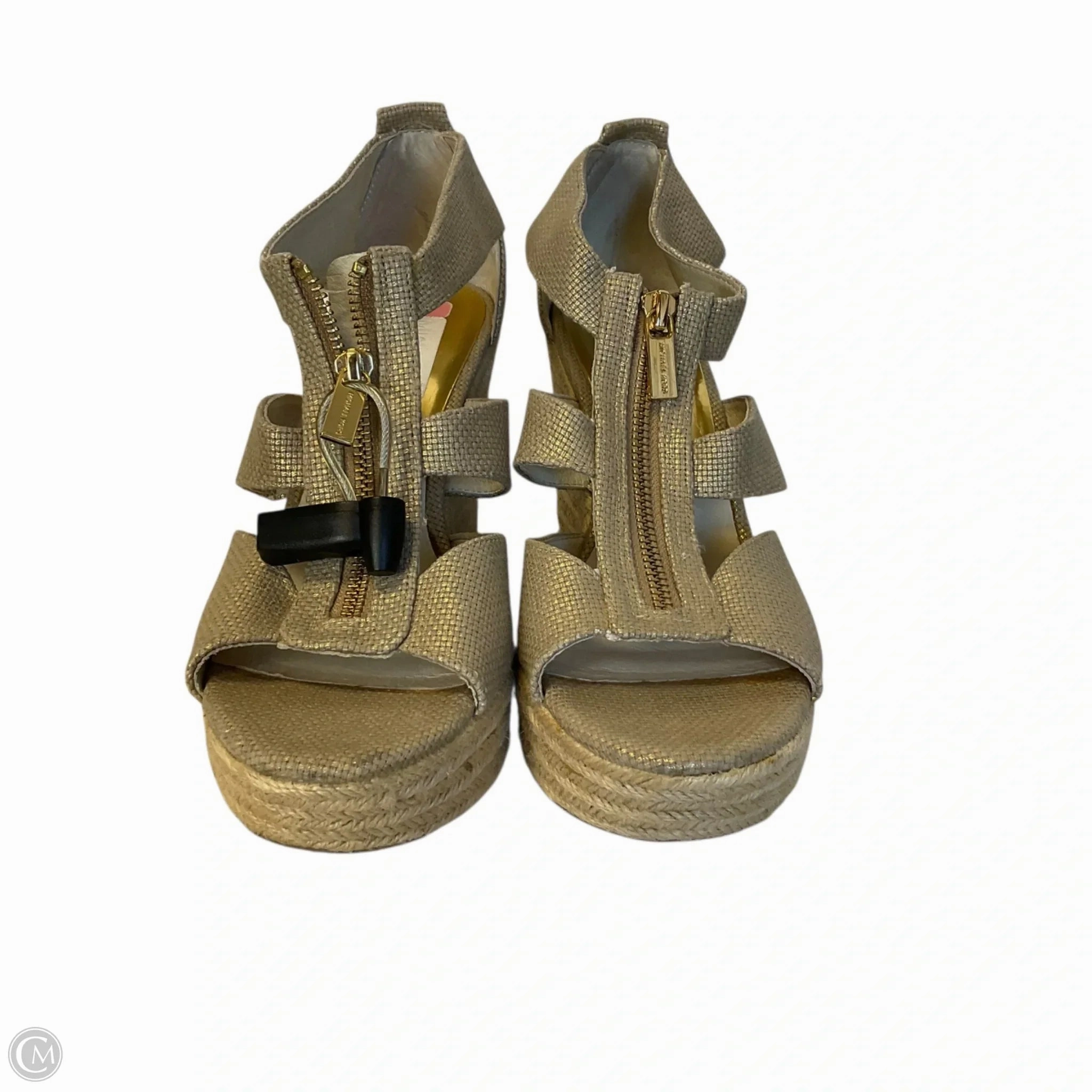 Sandals Heels Platform By Michael By Michael Kors In Tan, Size: 8.5