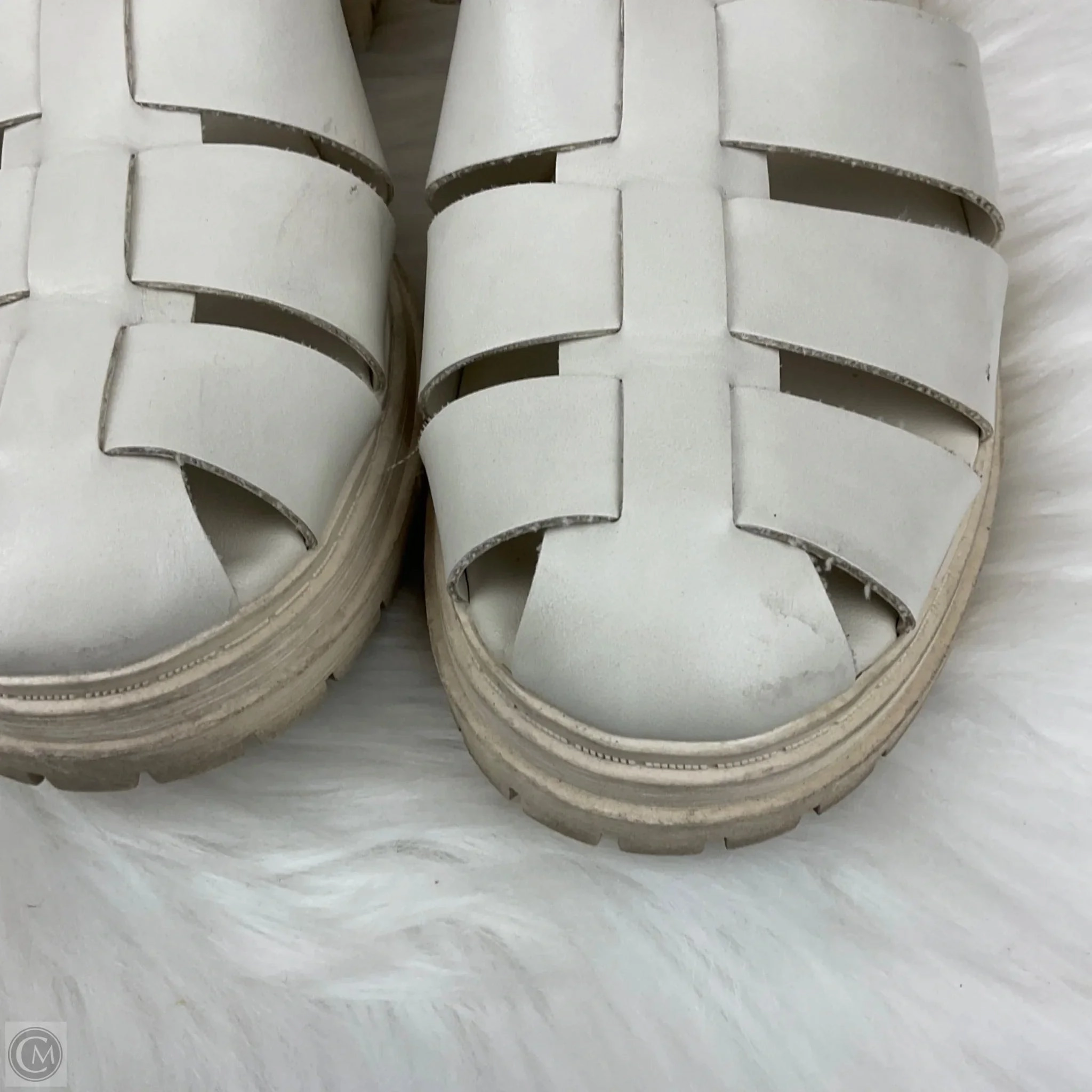 Sandals Heels Platform By Old Navy In Cream, Size: 9