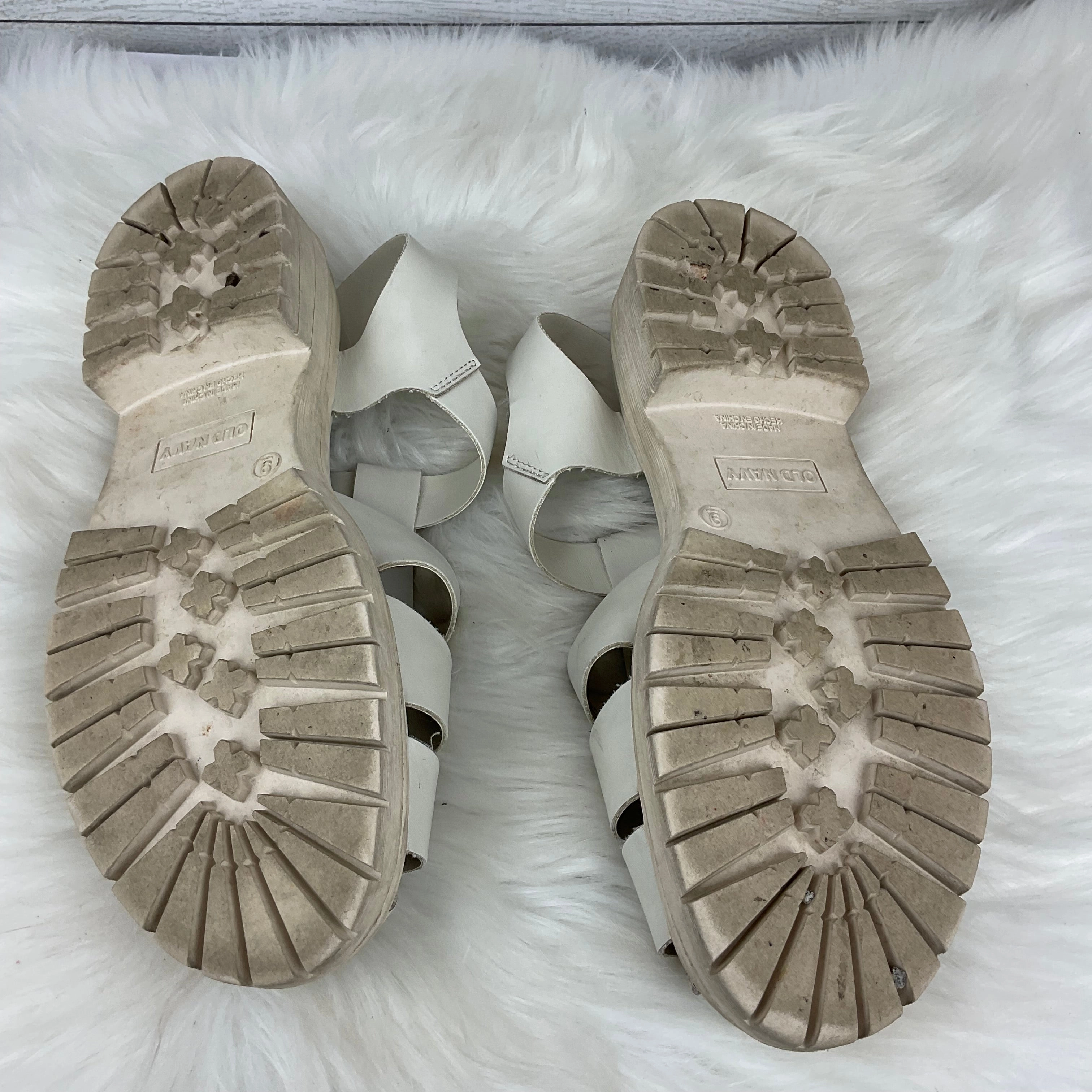 Sandals Heels Platform By Old Navy In Cream, Size: 9