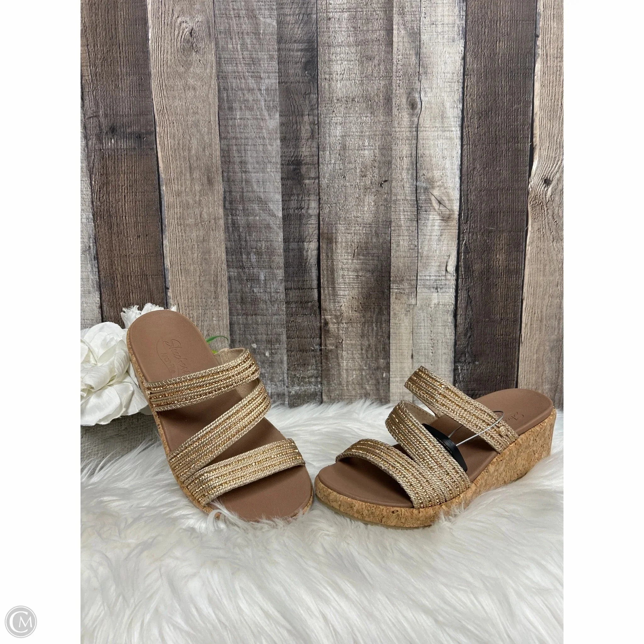 Sandals Heels Platform By Skechers In Copper, Size: 6.5
