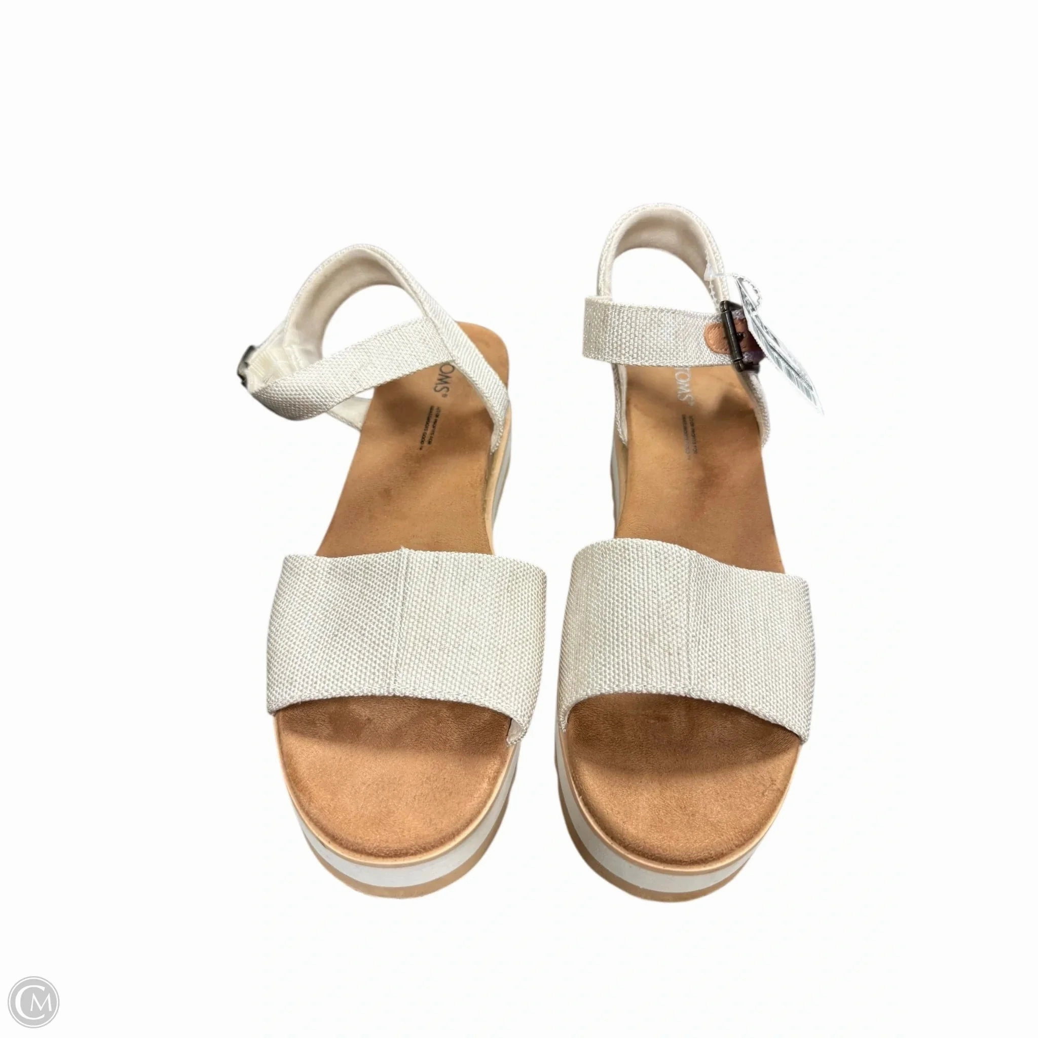 Sandals Heels Platform By Toms In Cream, Size: 8.5