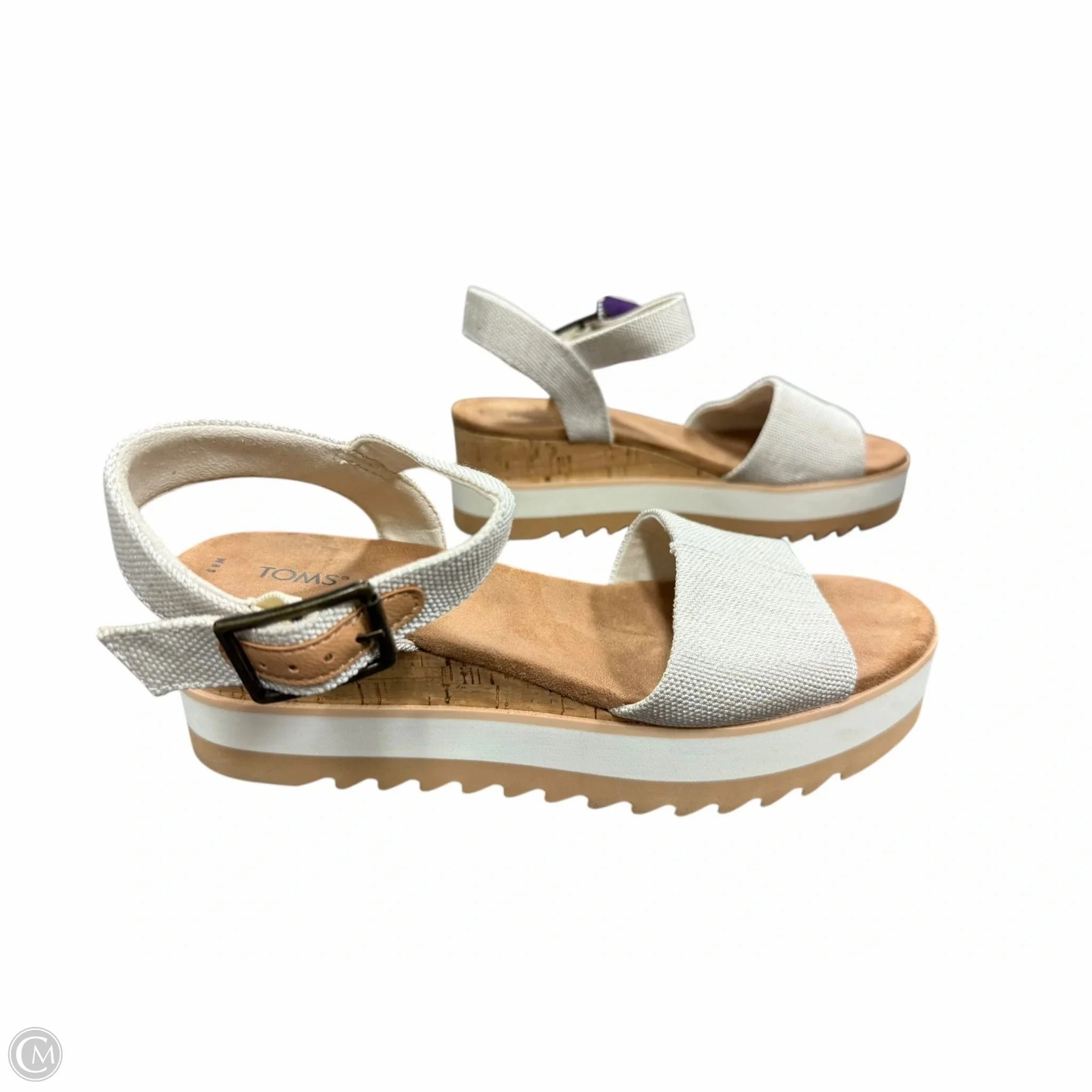 Sandals Heels Platform By Toms In Cream, Size: 8.5