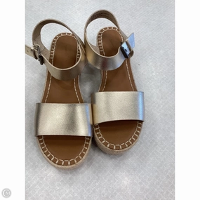 Sandals Heels Platform By Universal Thread In Gold, Size: 9.5