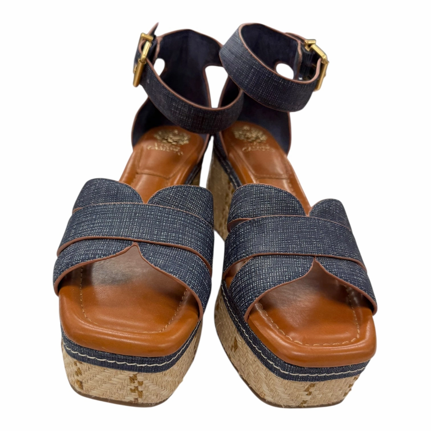 Sandals Heels Platform By Vince Camuto In Blue, Size:9.5
