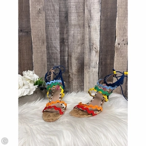 Sandals Heels Stiletto By Betsey Johnson In Multi-colored, Size: 10