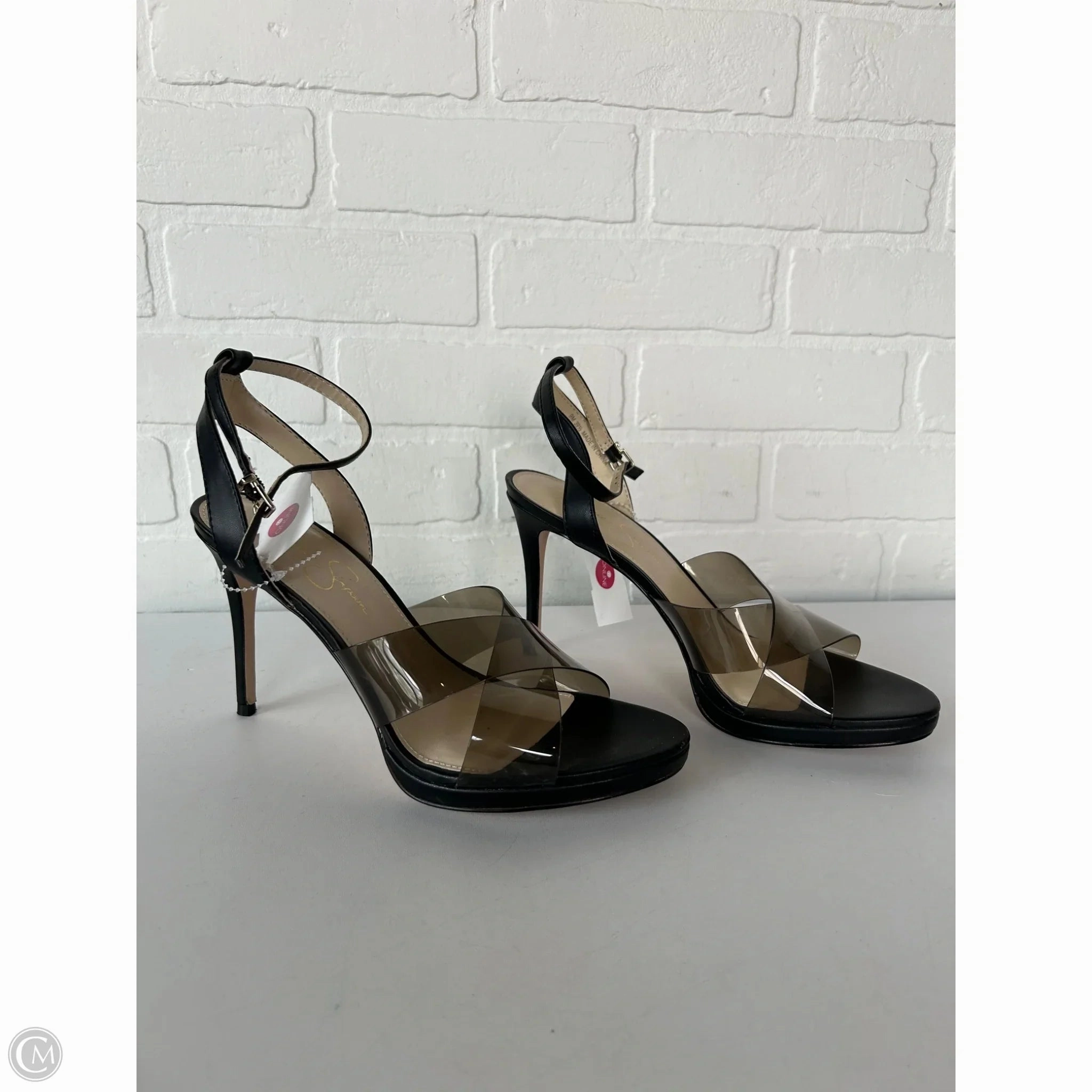 Sandals Heels Stiletto By Jessica Simpson In Black, Size: 9