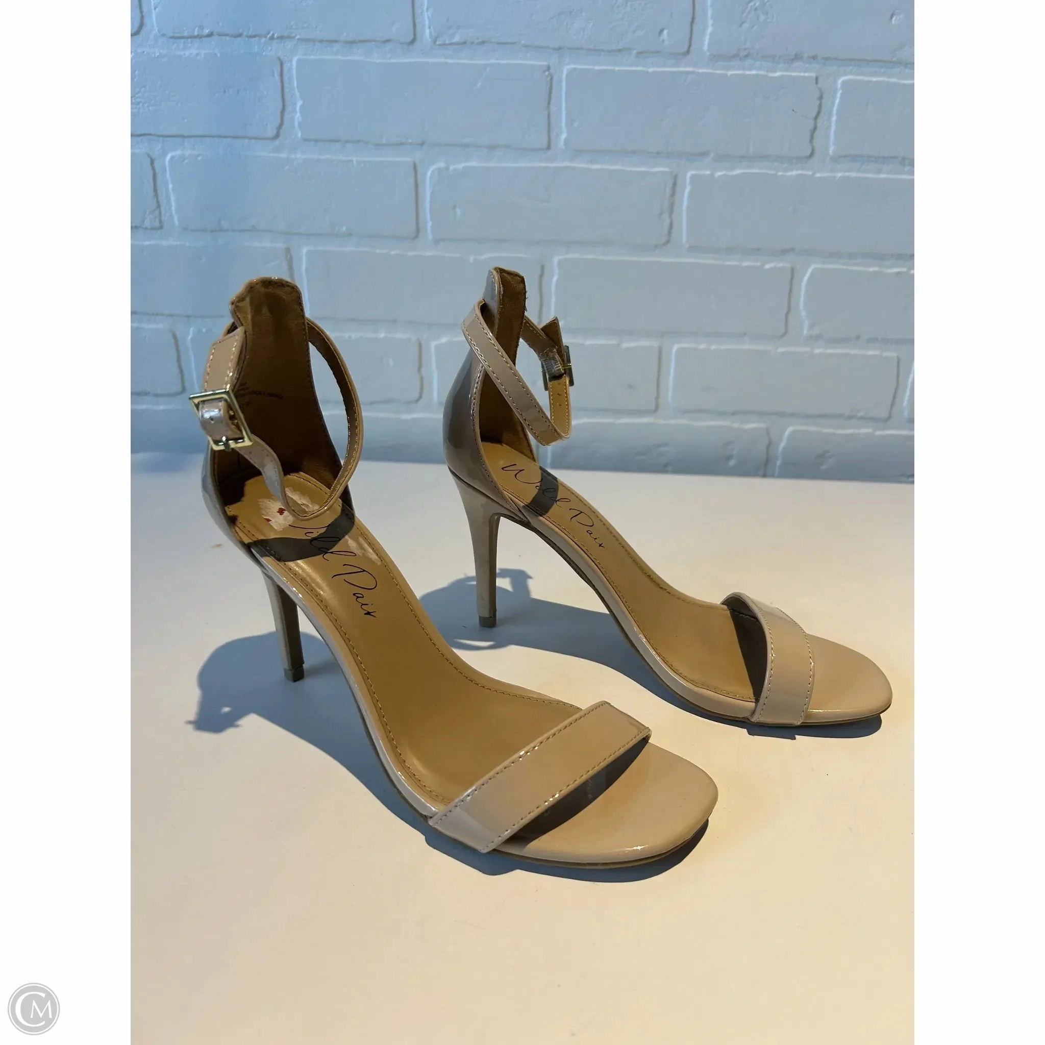 Sandals Heels Stiletto By wild pair In Tan, Size: 7.5