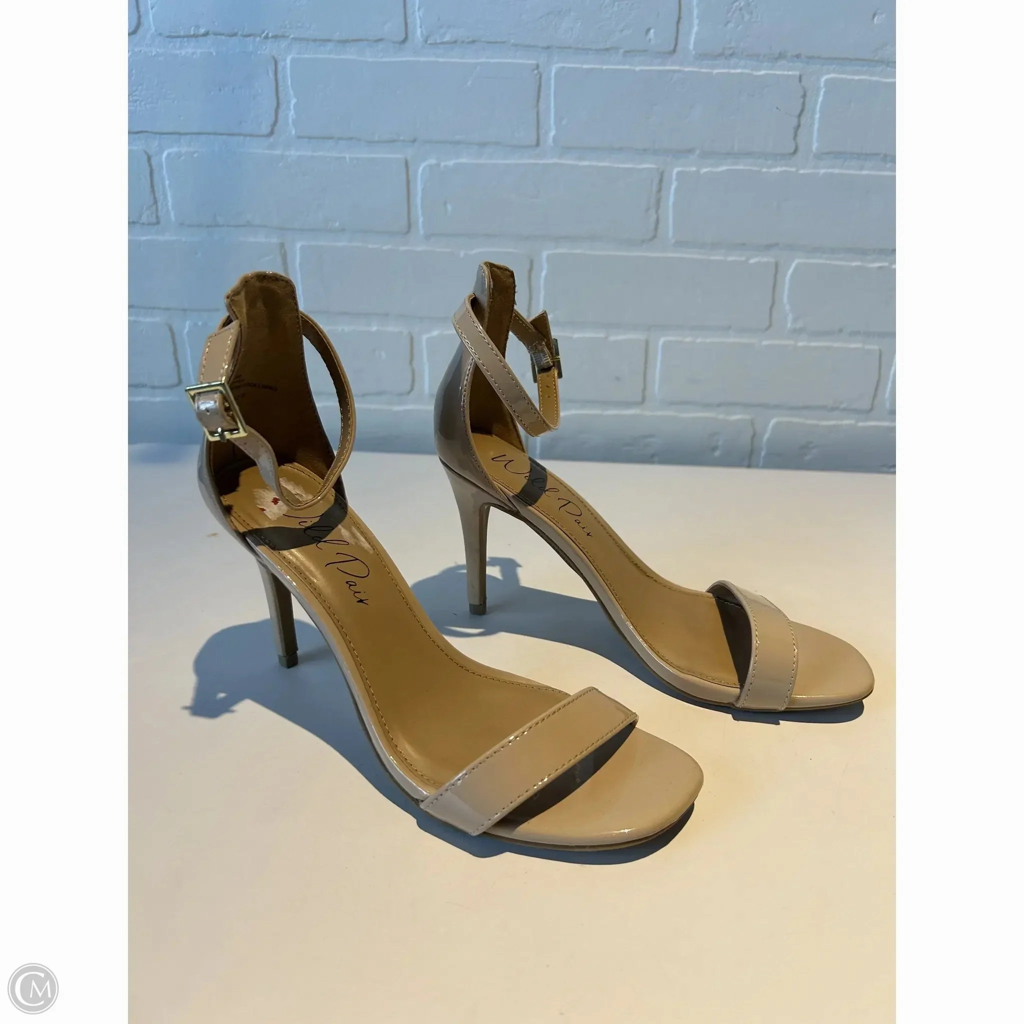 Sandals Heels Stiletto By wild pair In Tan, Size: 7.5