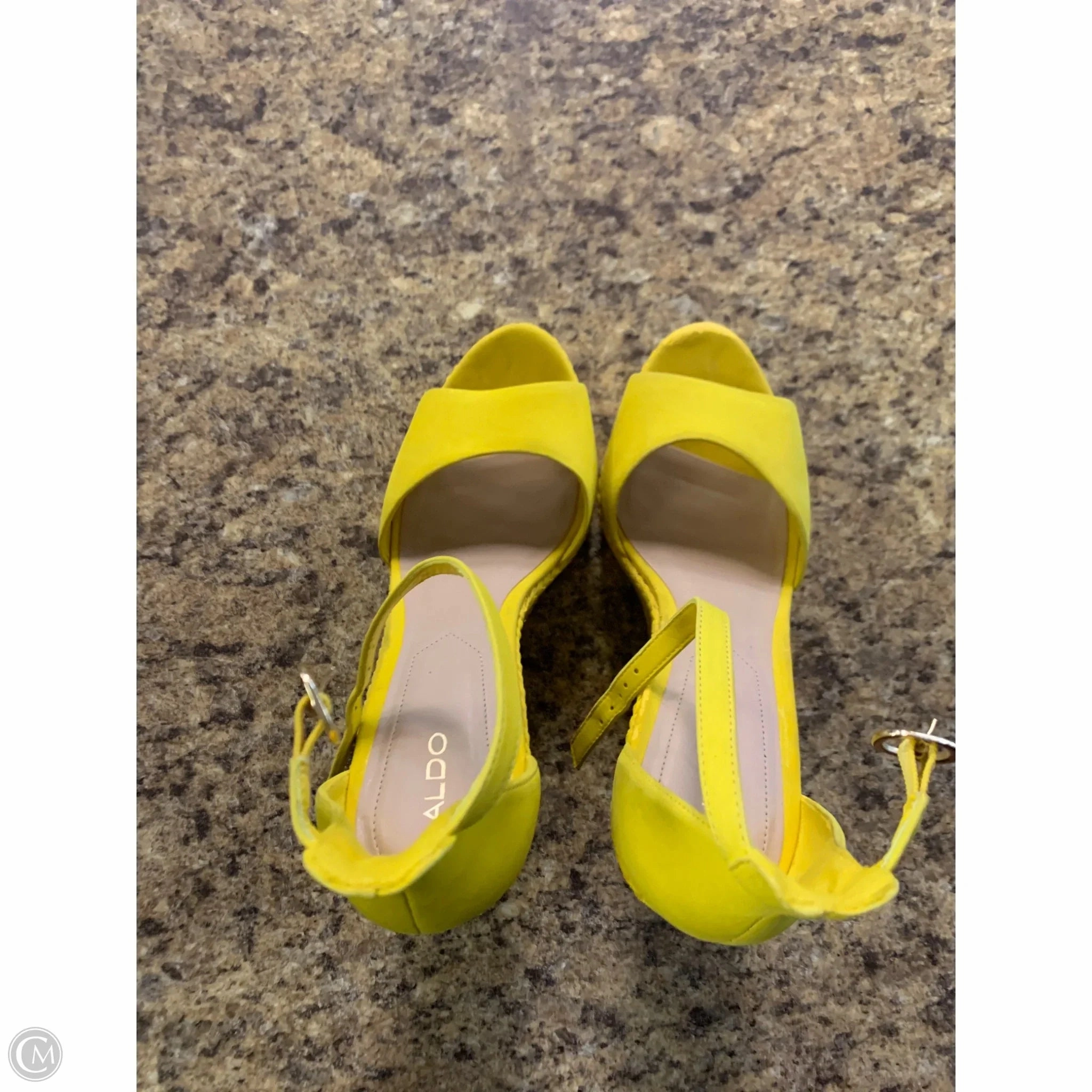 Sandals Heels Wedge By Aldo In Yellow, Size: 8