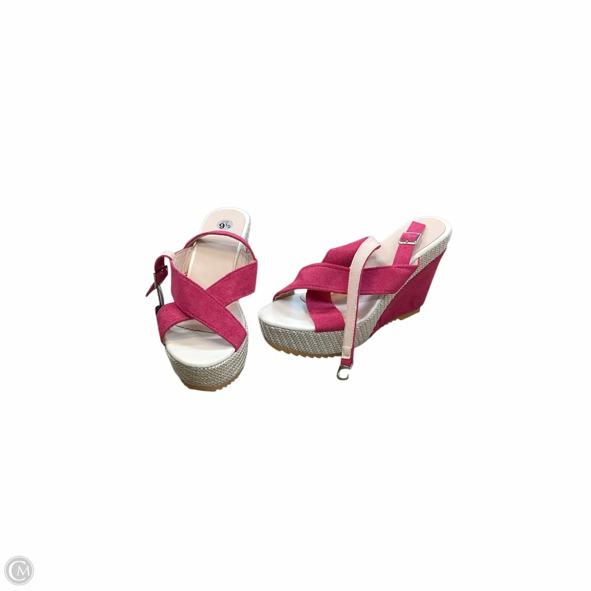 Sandals Heels Wedge By Cme In Pink, Size: 9.5