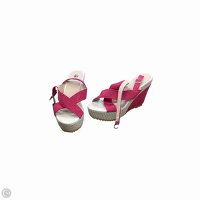 Sandals Heels Wedge By Cme In Pink, Size: 9.5