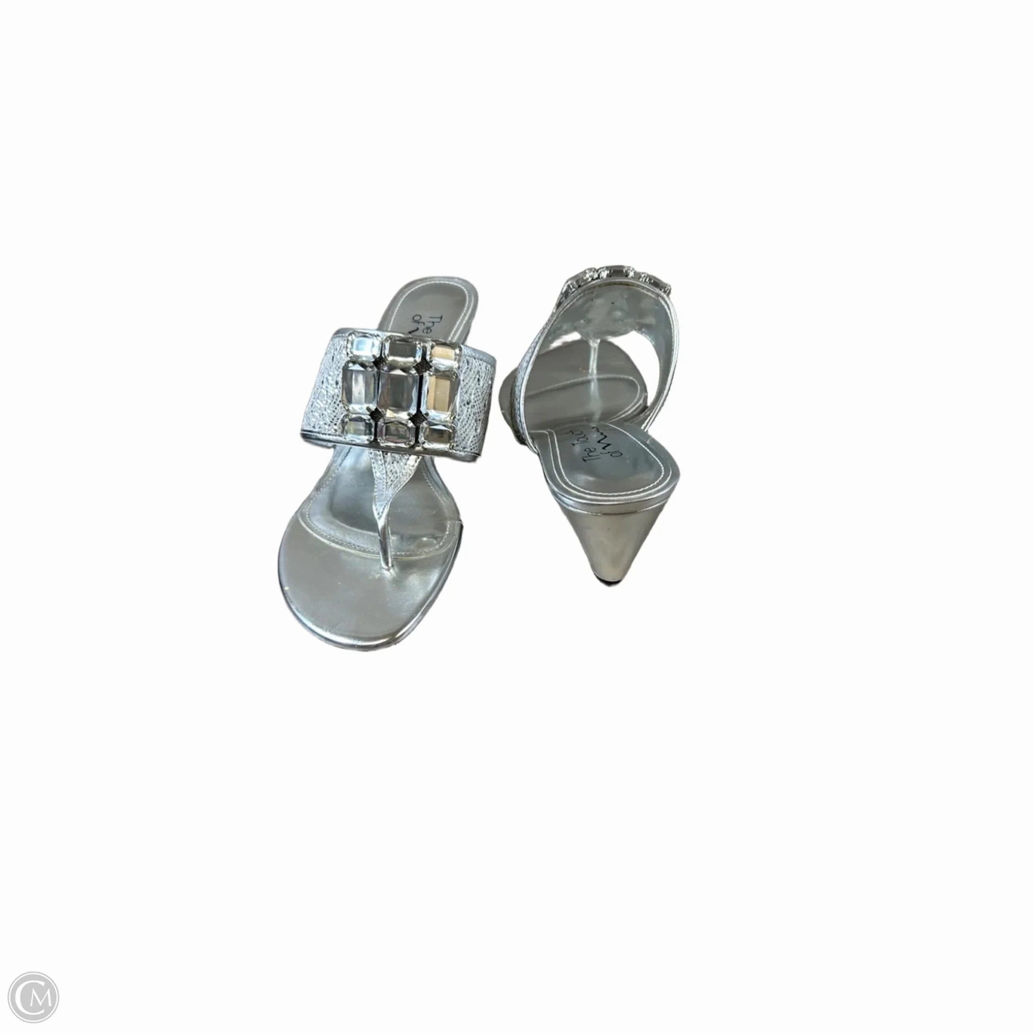 Sandals Heels Wedge By Nina In Silver, Size: 8.5