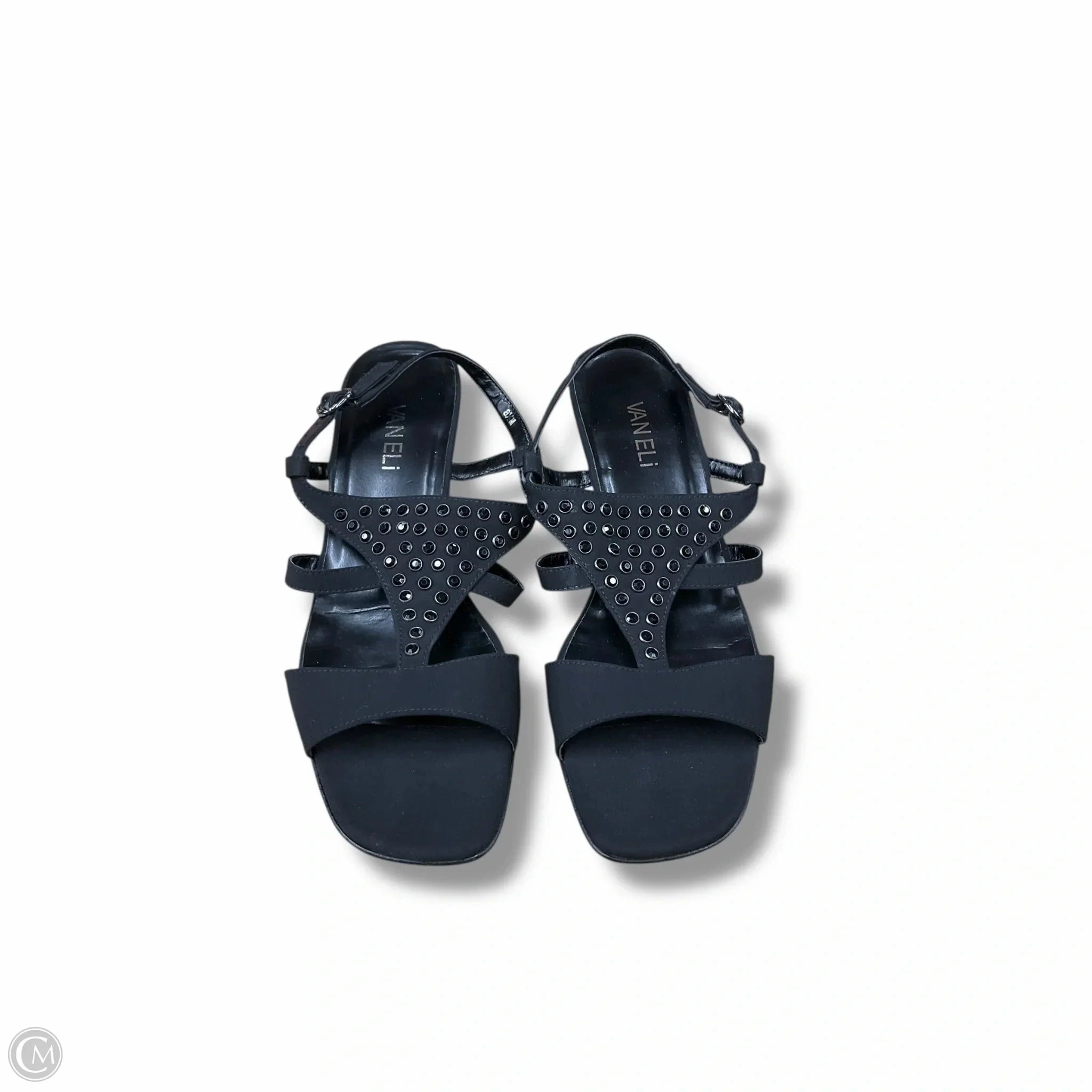 Sandals Heels Wedge By Vaneli In Black, Size: 8.5