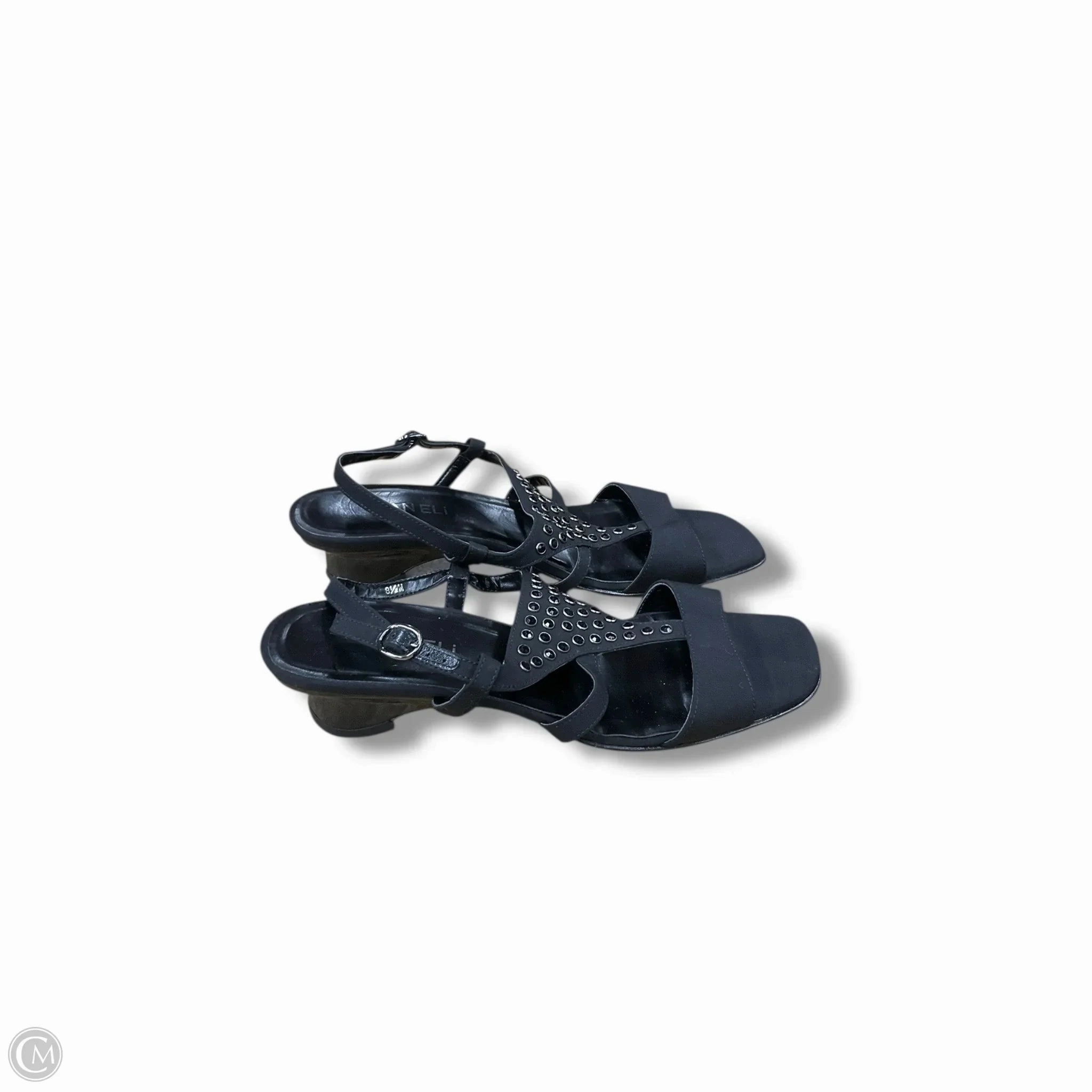 Sandals Heels Wedge By Vaneli In Black, Size: 8.5