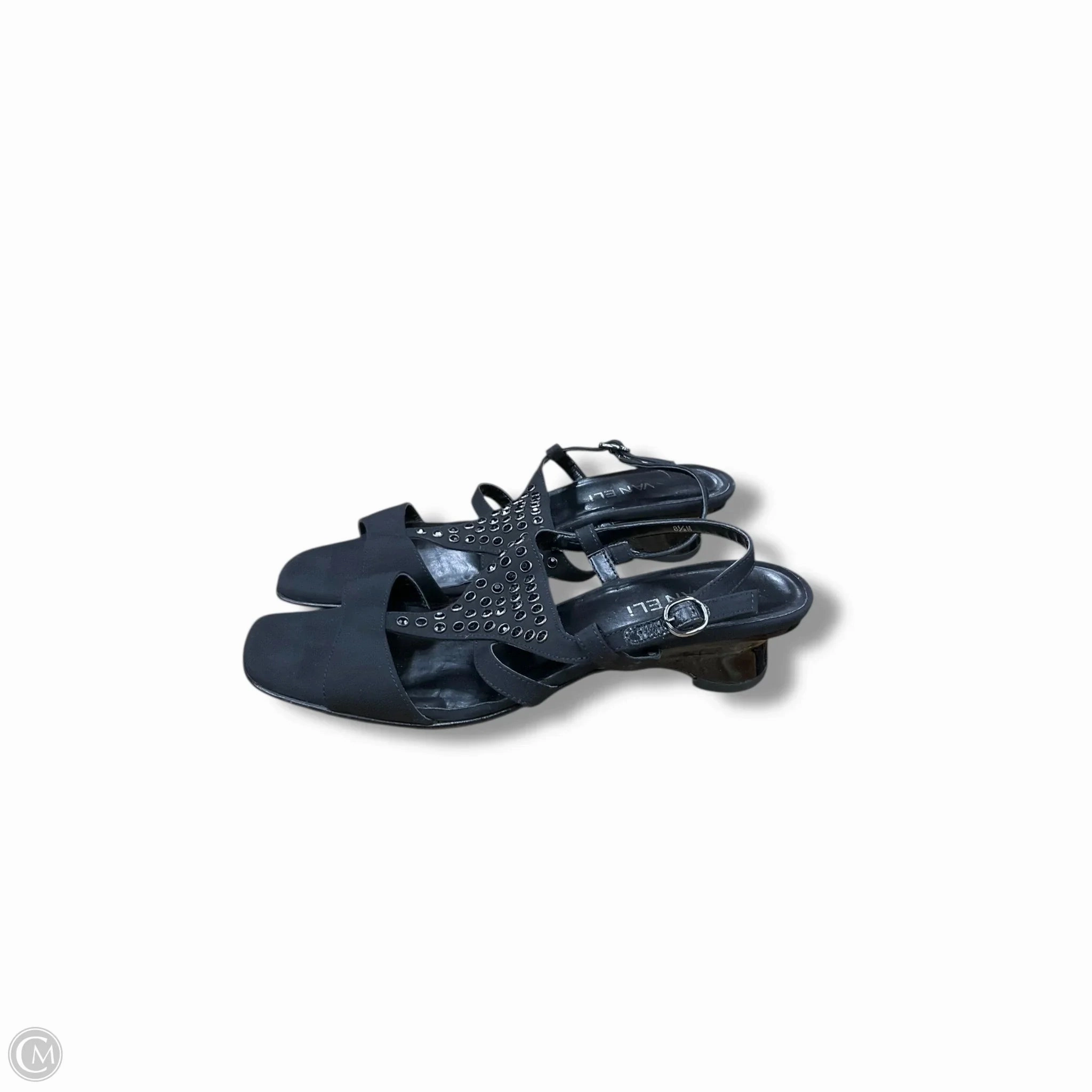 Sandals Heels Wedge By Vaneli In Black, Size: 8.5