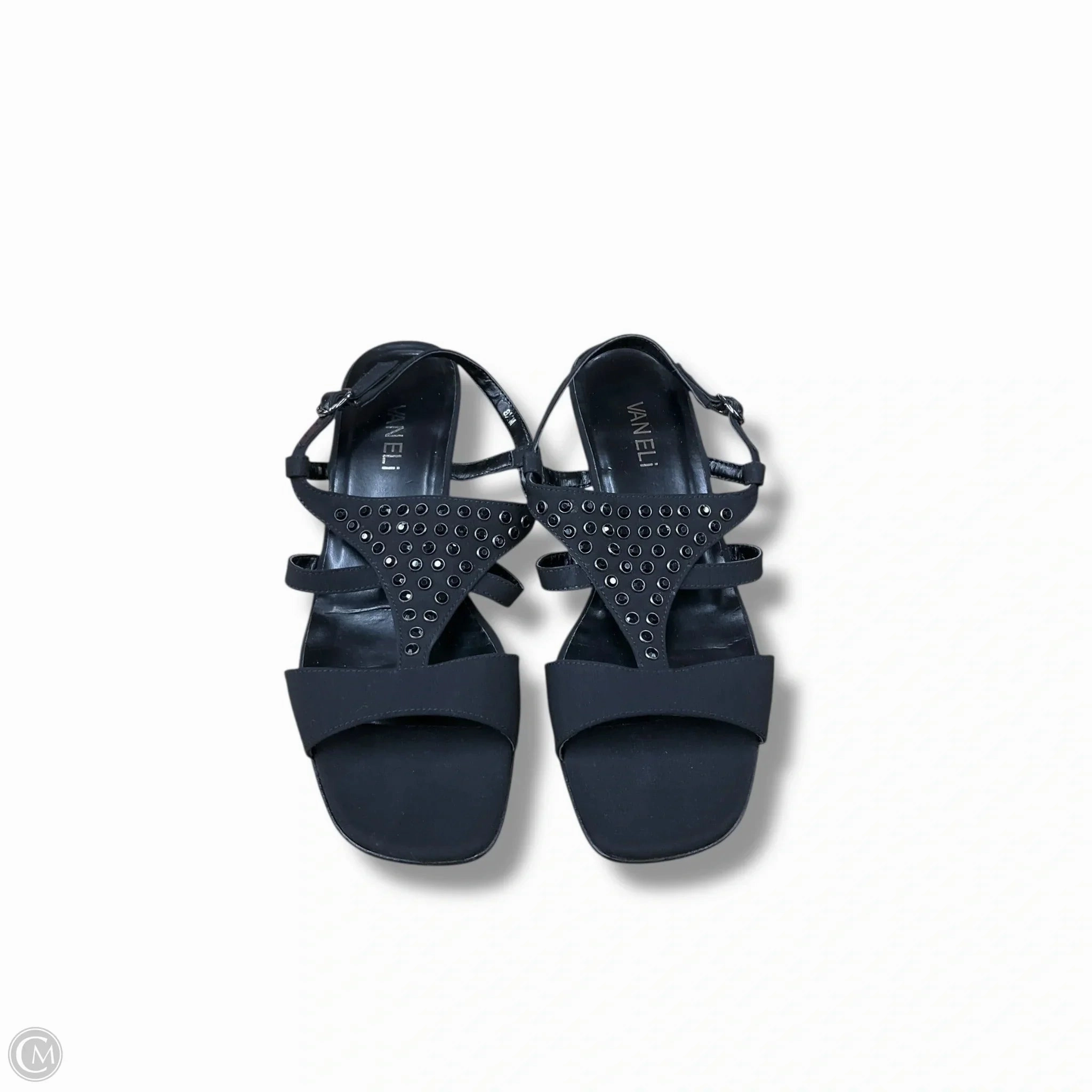 Sandals Heels Wedge By Vaneli In Black, Size: 8.5