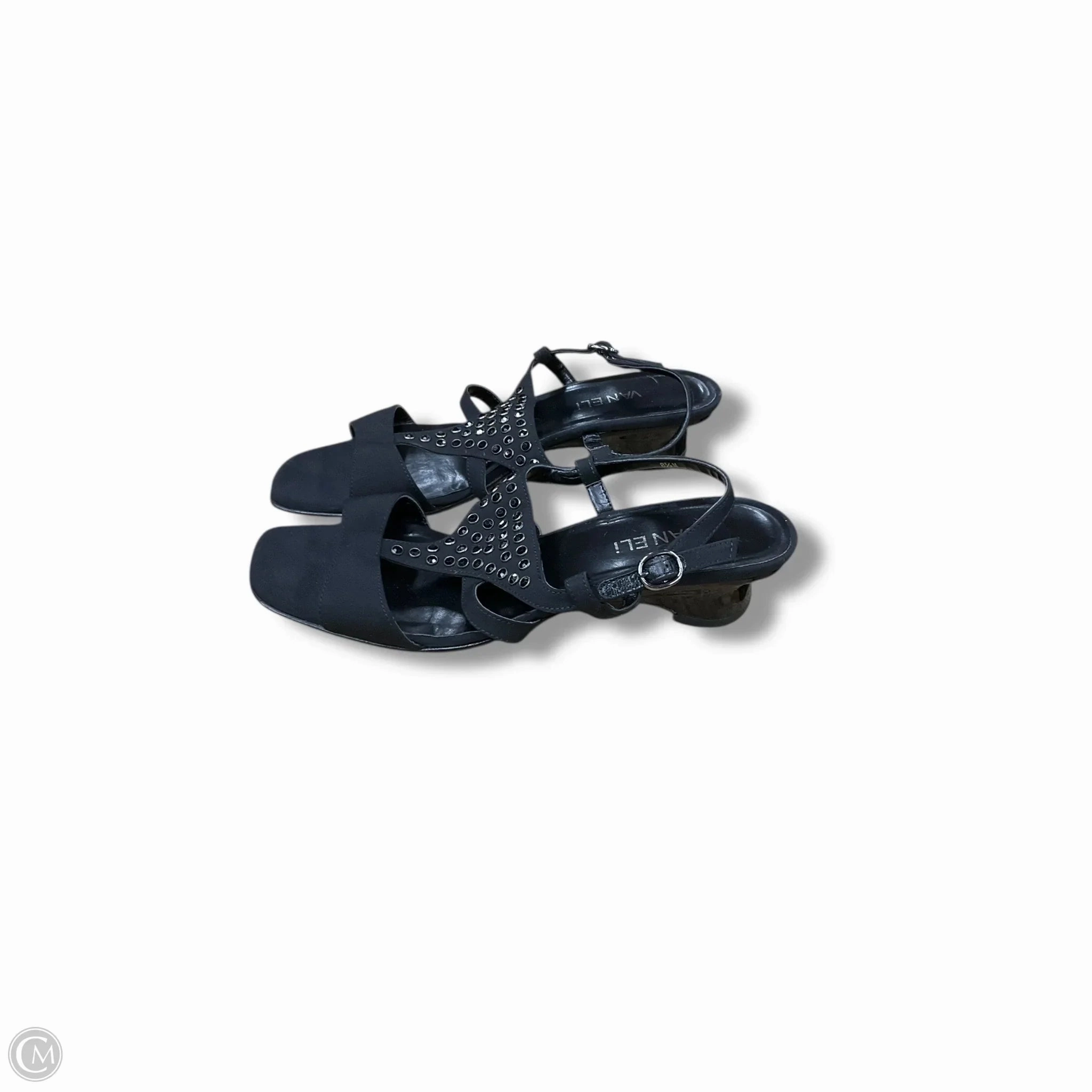 Sandals Heels Wedge By Vaneli In Black, Size: 8.5