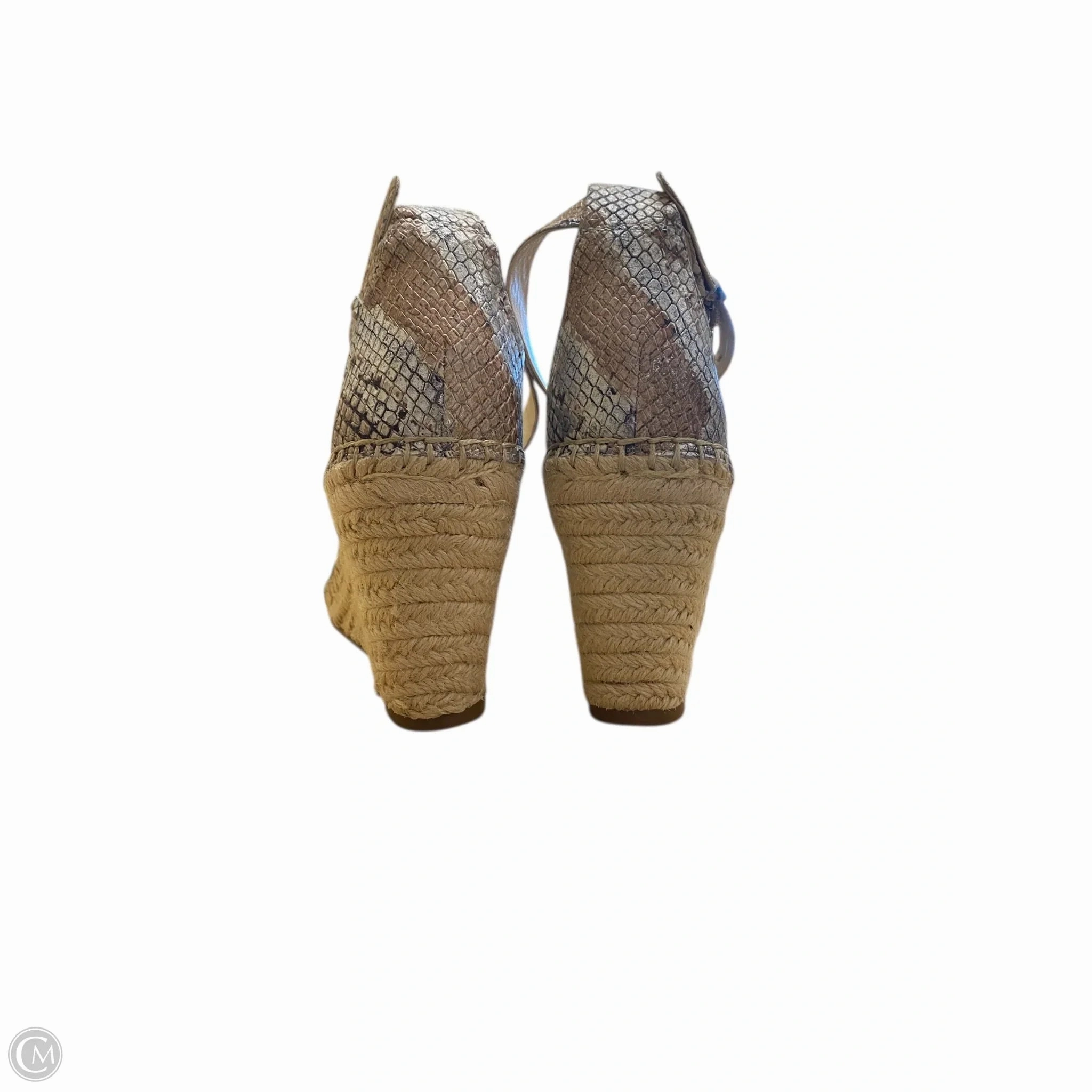 Sandals Heels Wedge By Vince Camuto In Snakeskin Print, Size: 7.5
