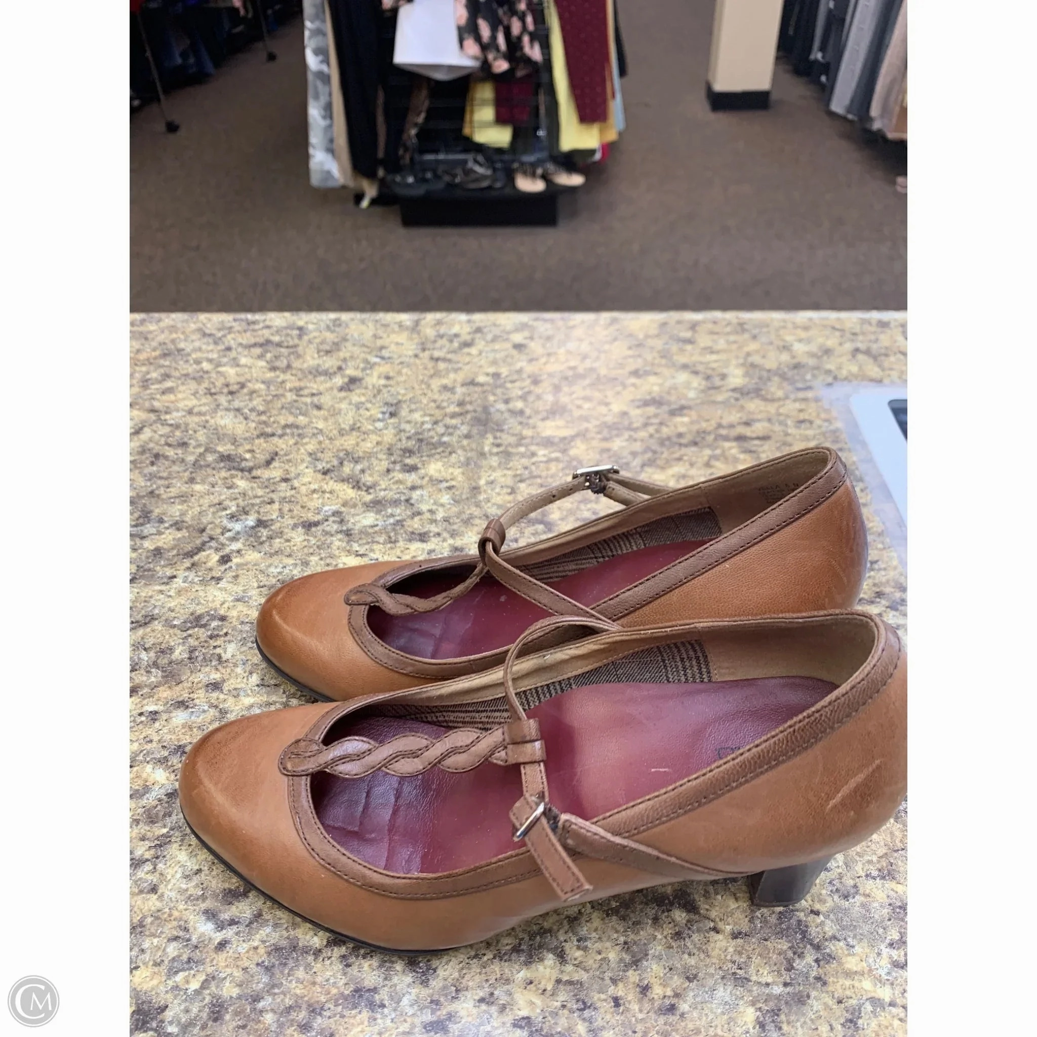 Shoes Heels Block By Abeo In Brown, Size: 8