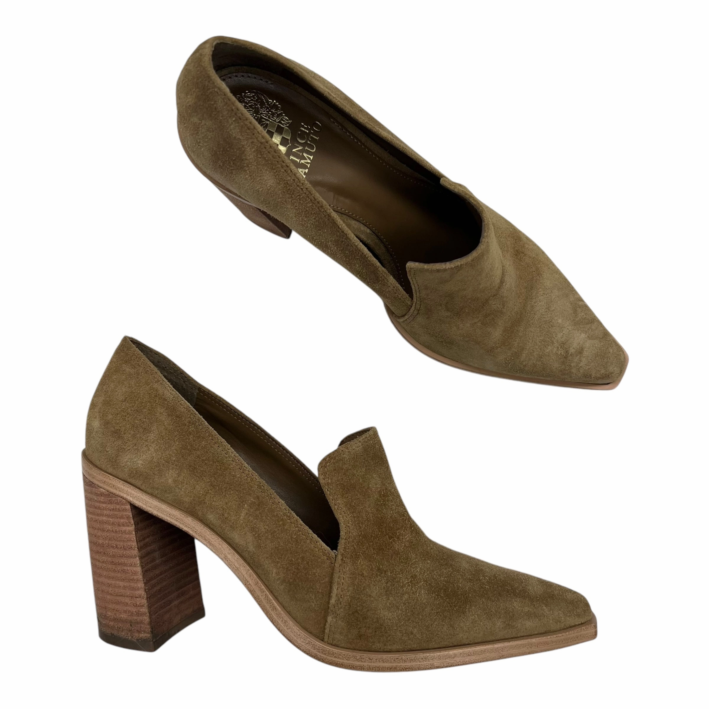 Shoes Heels Block By Vince Camuto In Tan, Size:9